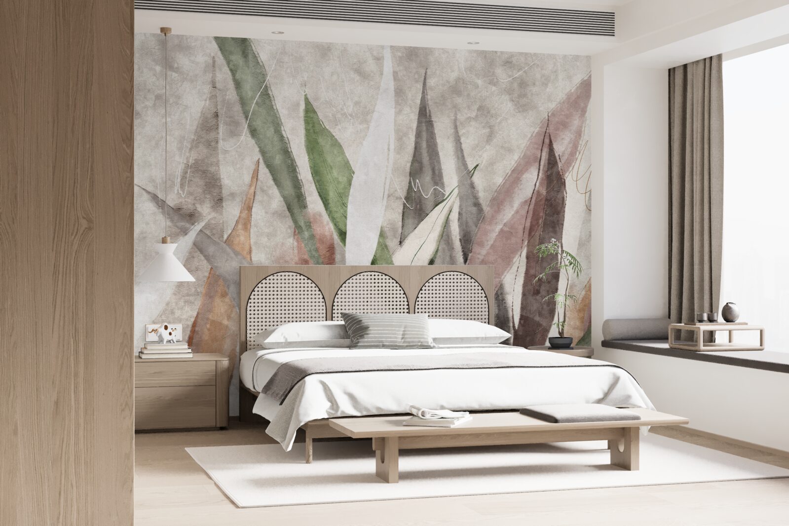 Фотошпалери барвисте листя джунглів, витягнуте в довжину