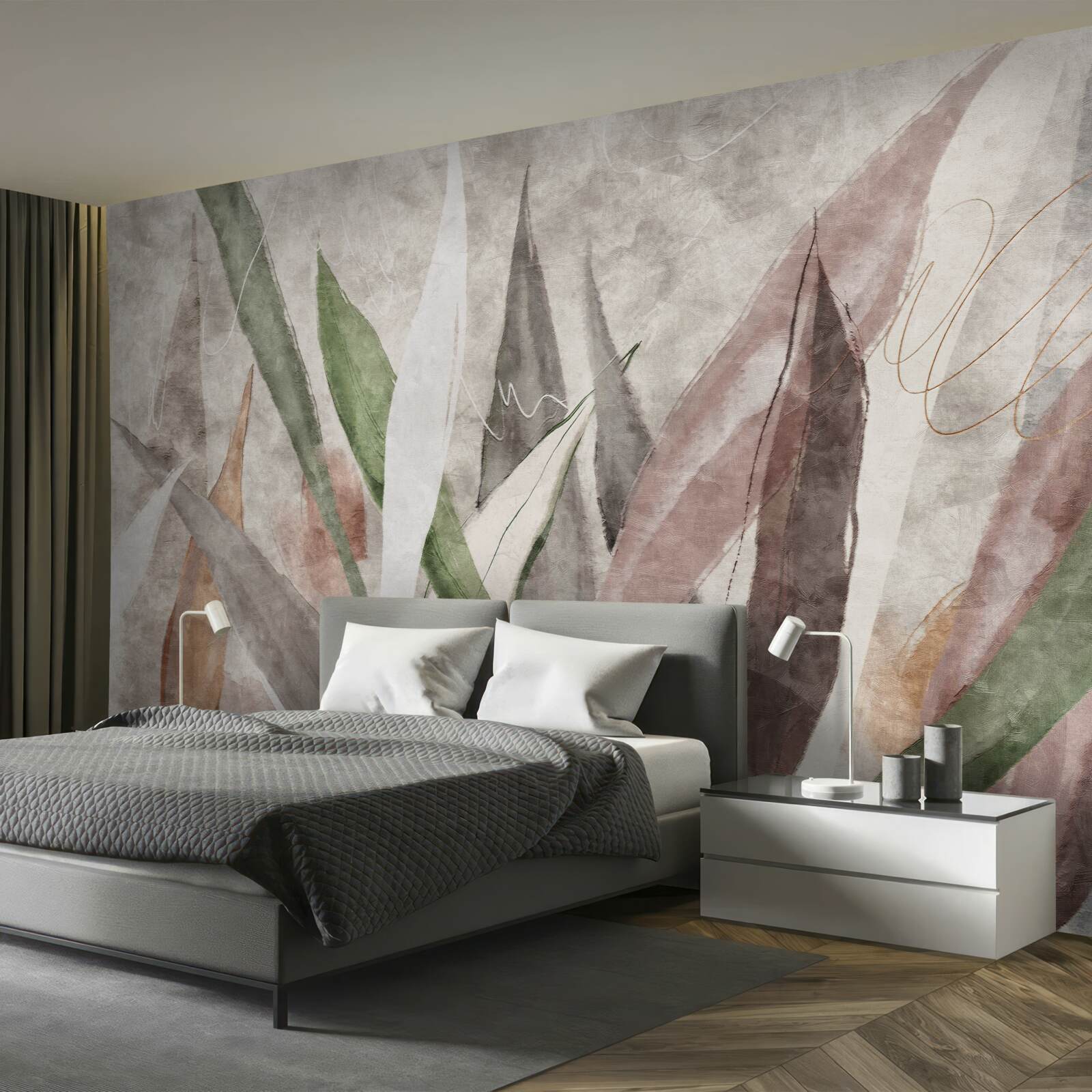 Фотошпалери барвисте листя джунглів, витягнуте в довжину