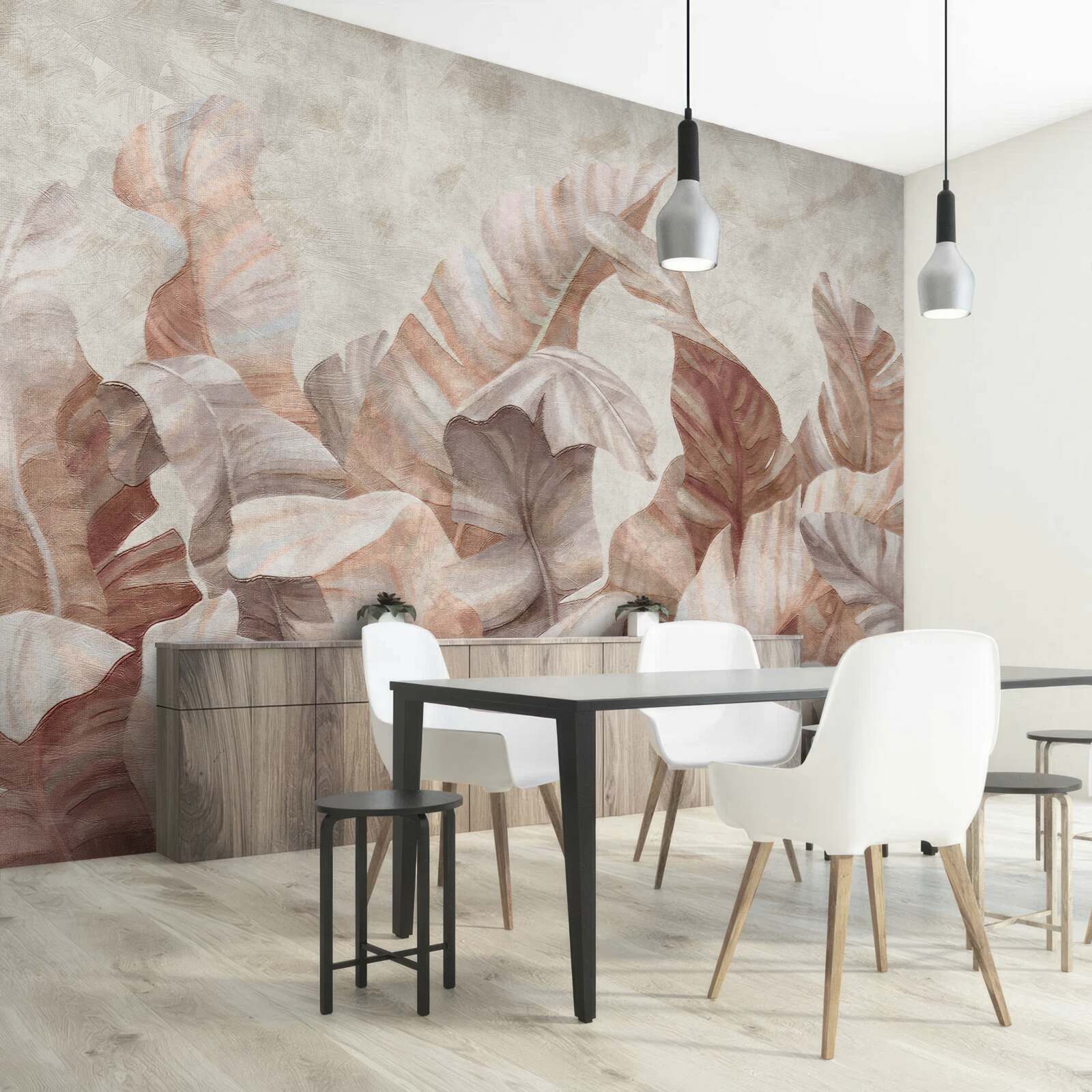 Фотошпалери велике листя тропічних рослин