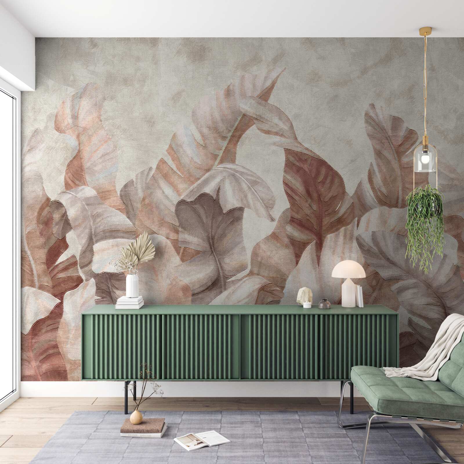 Фотошпалери велике листя тропічних рослин