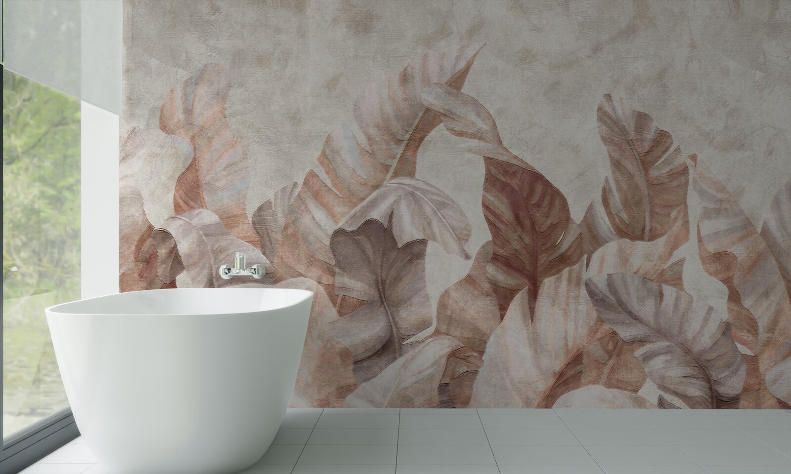 Фотошпалери велике листя тропічних рослин