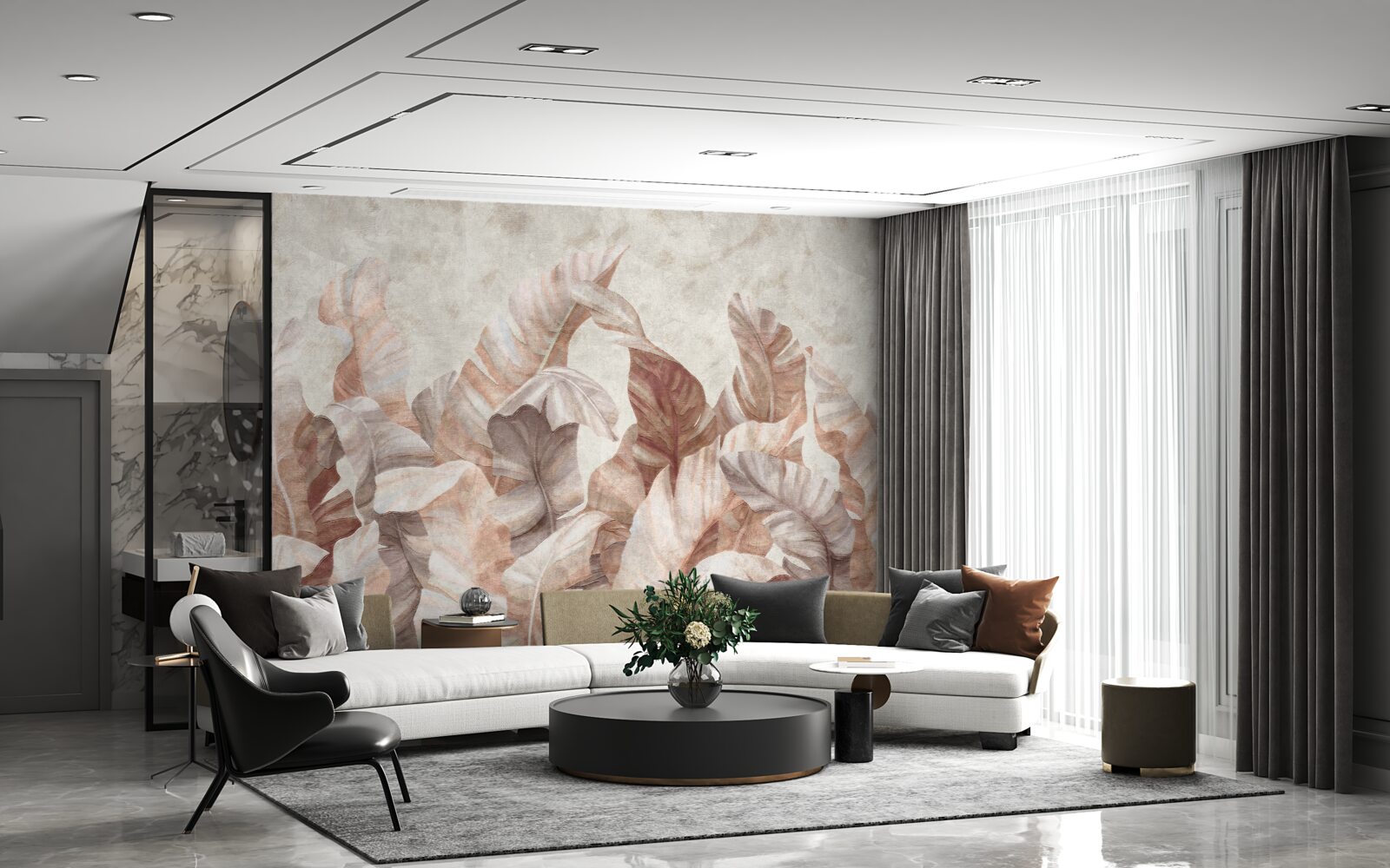 Фотошпалери велике листя тропічних рослин