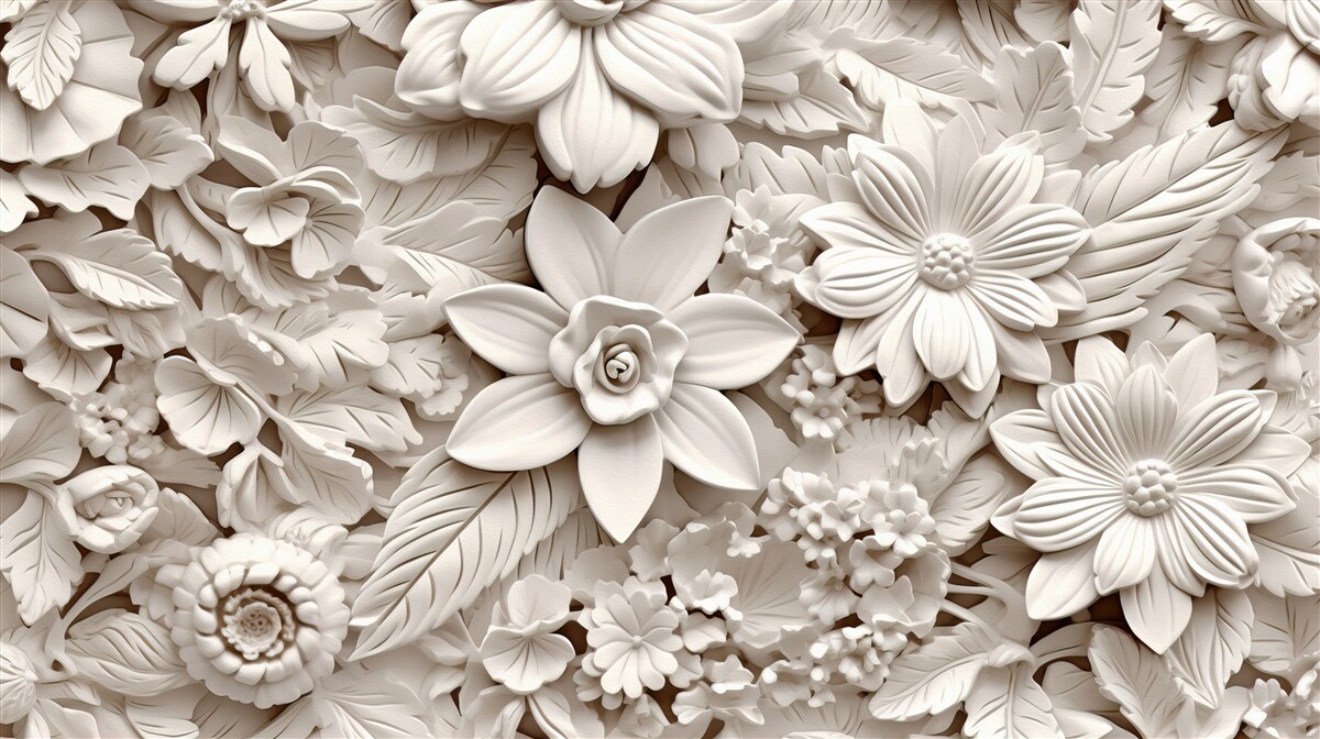 Фотошпалери квіткова композиція в гіпсі