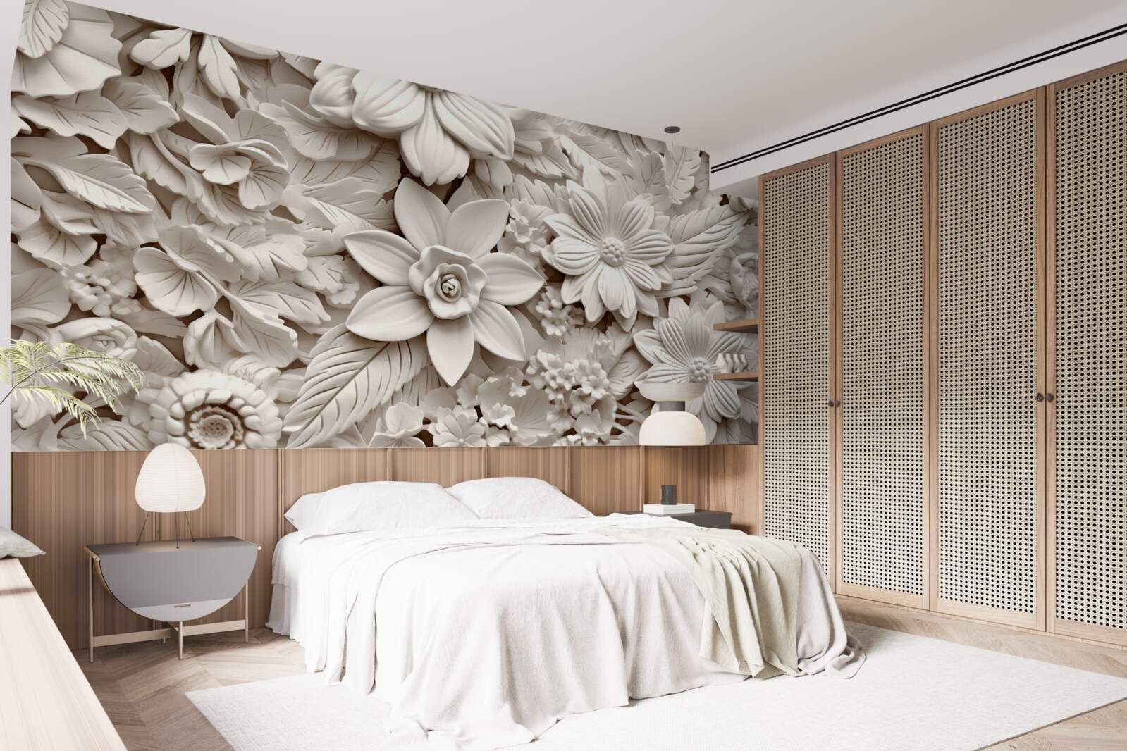 Фотошпалери квіткова композиція в гіпсі