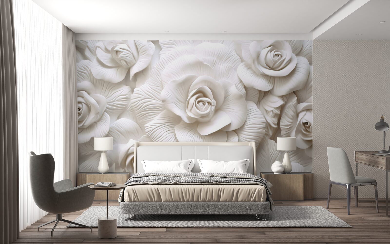 Фотошпалери рельєфні троянди ніжні