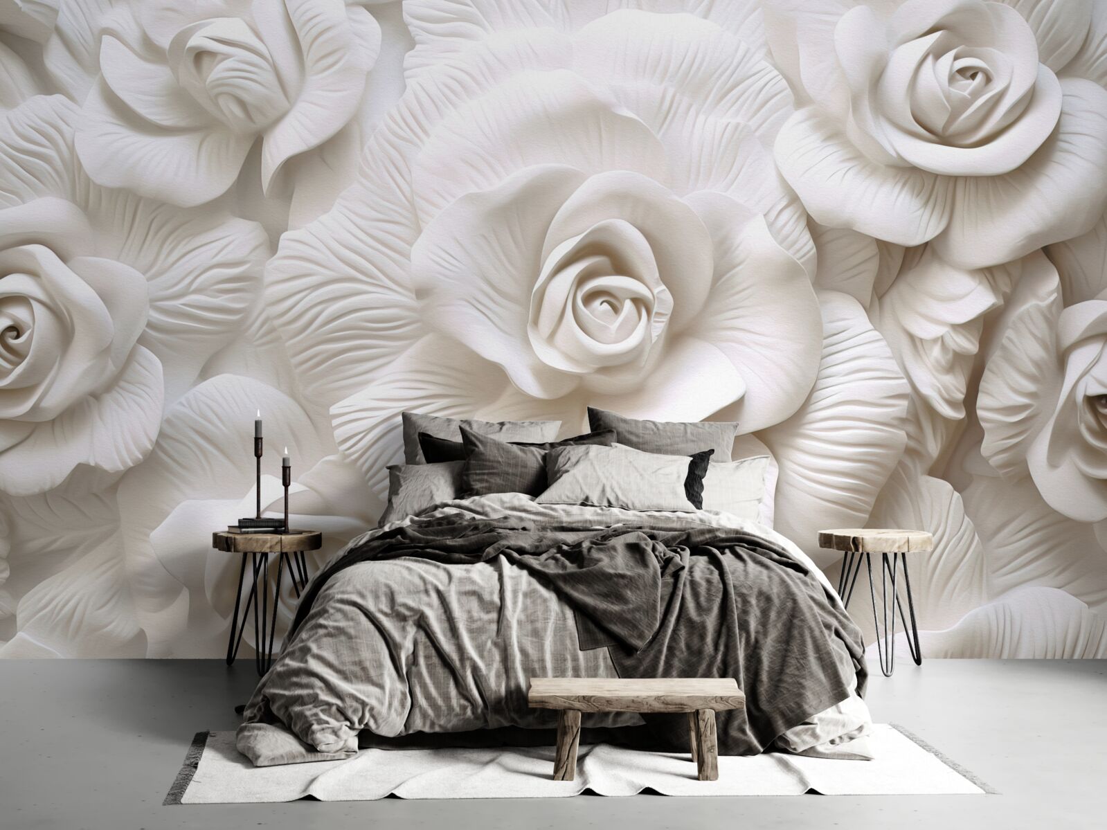 Фотошпалери рельєфні троянди ніжні