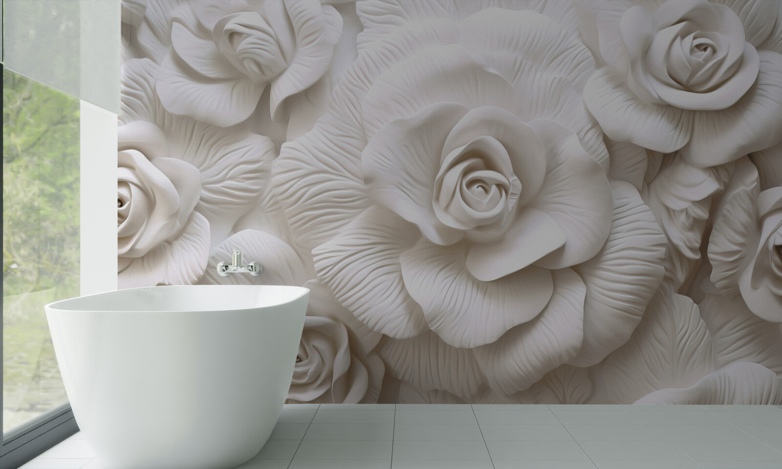 Фотошпалери рельєфні троянди ніжні