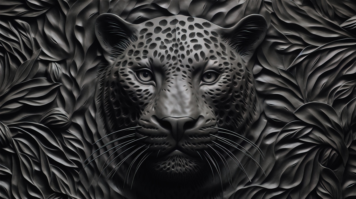 Фотошпалери чорний тигр на дереві вражаючих розмірів