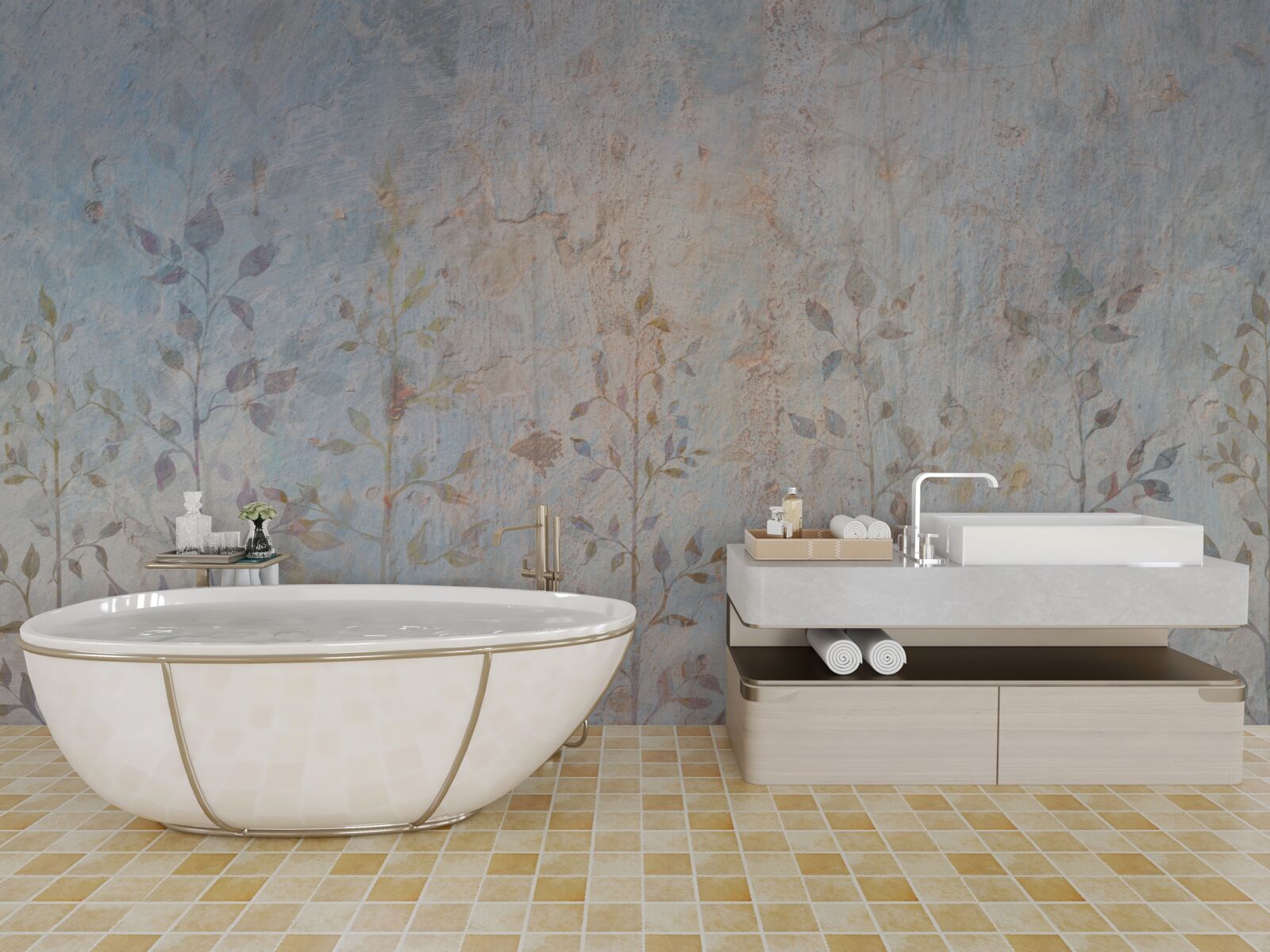 Фотошпалери стрункі гілки, наче акварель