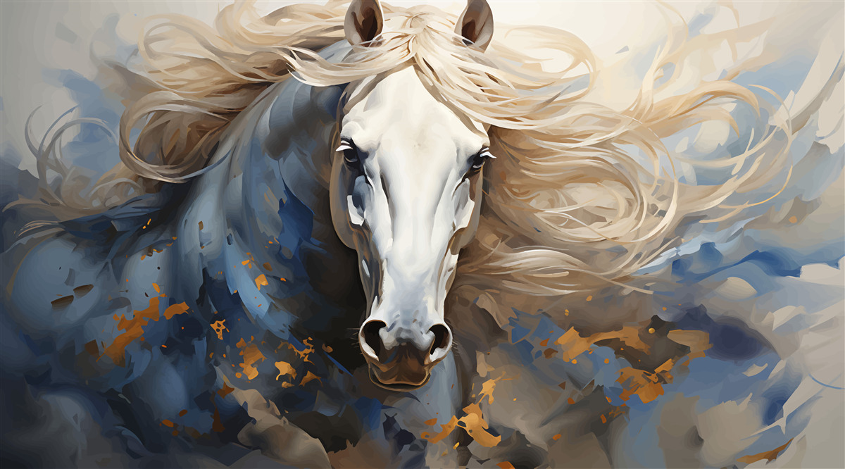 Фотошпалери абстрактне зображення коня в русі