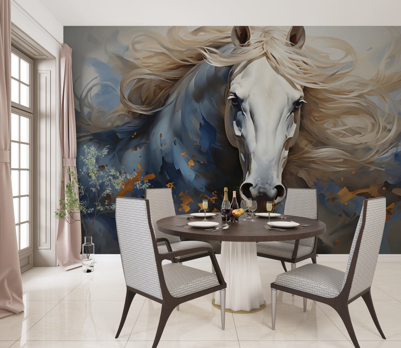 Фотошпалери абстрактне зображення коня в русі