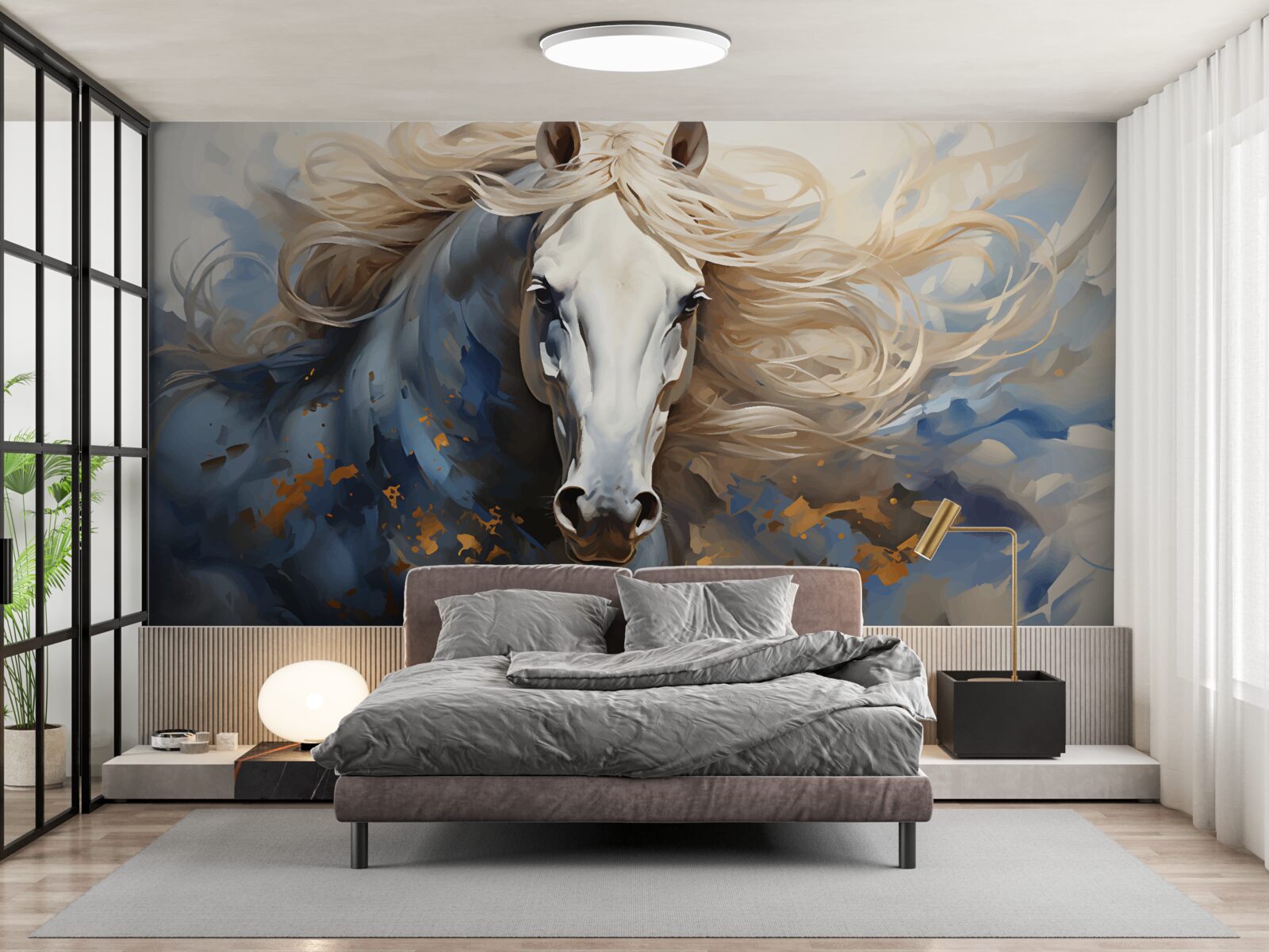 Фотошпалери абстрактне зображення коня в русі