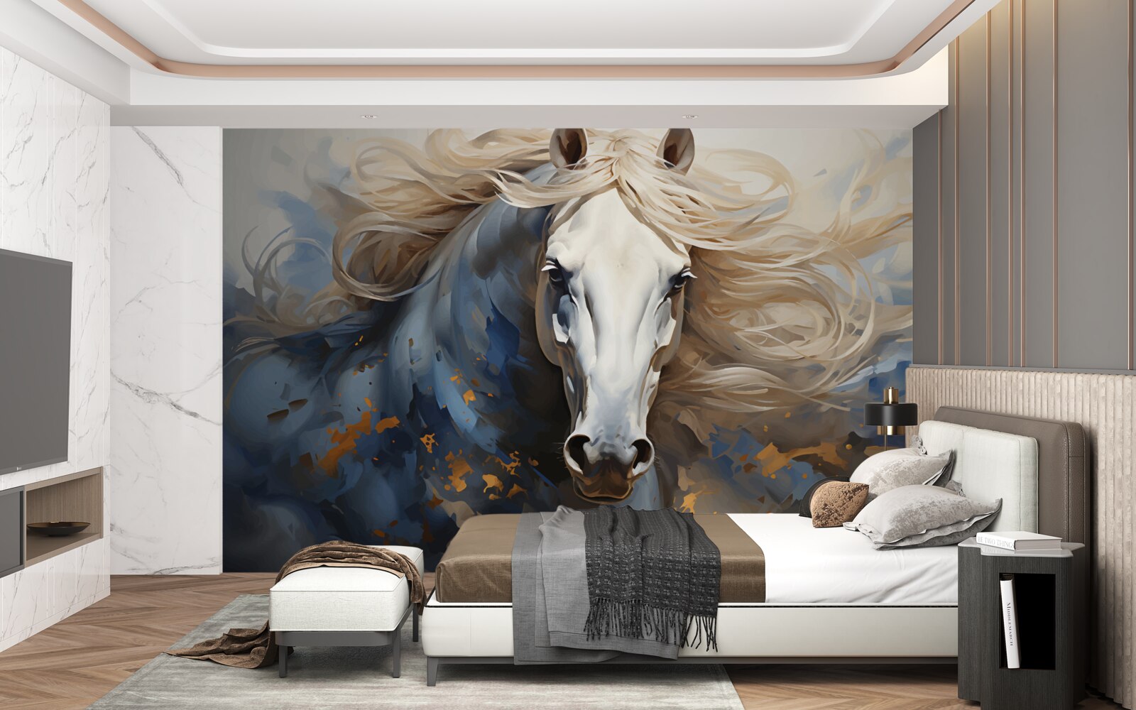 Фотошпалери абстрактне зображення коня в русі