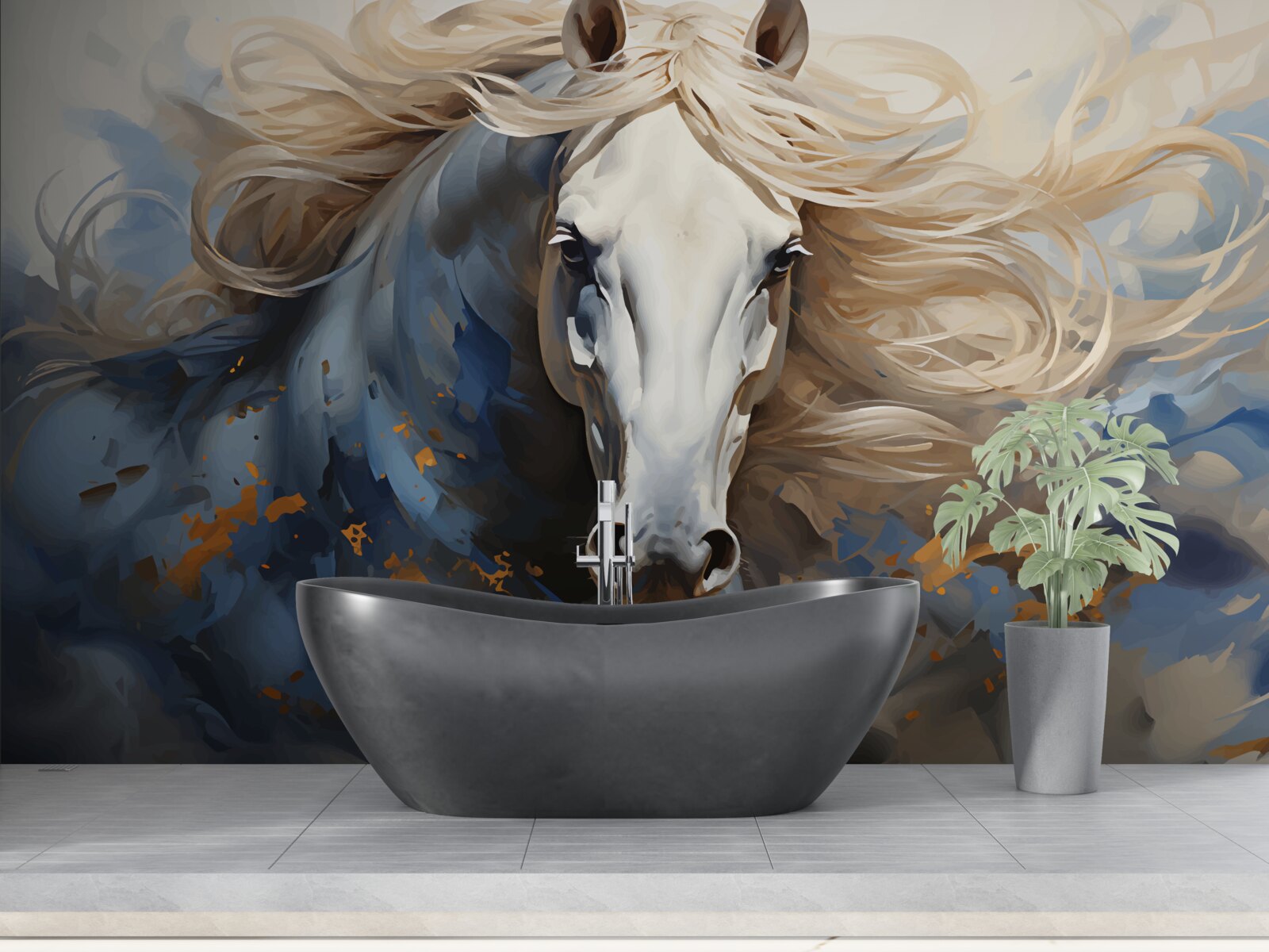 Фотошпалери абстрактне зображення коня в русі