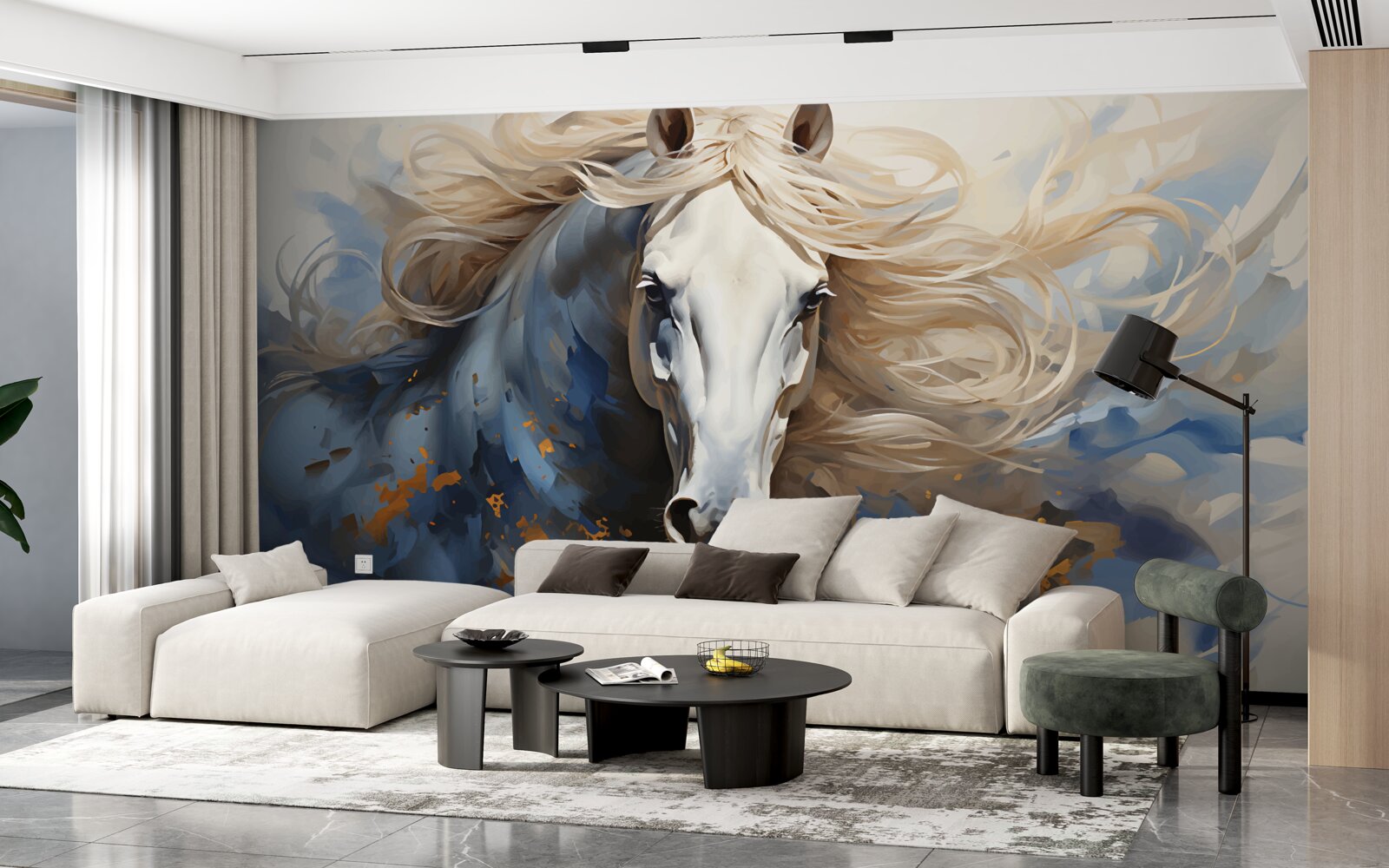 Фотошпалери абстрактне зображення коня в русі