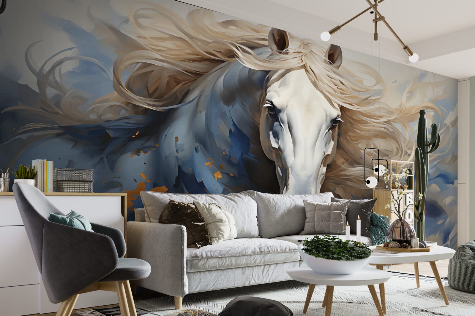 Фотошпалери абстрактне зображення коня в русі