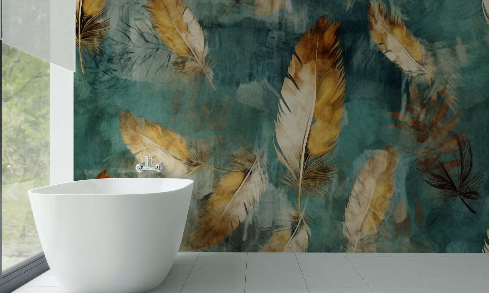 Фотошпалери золоте абстрактне листя