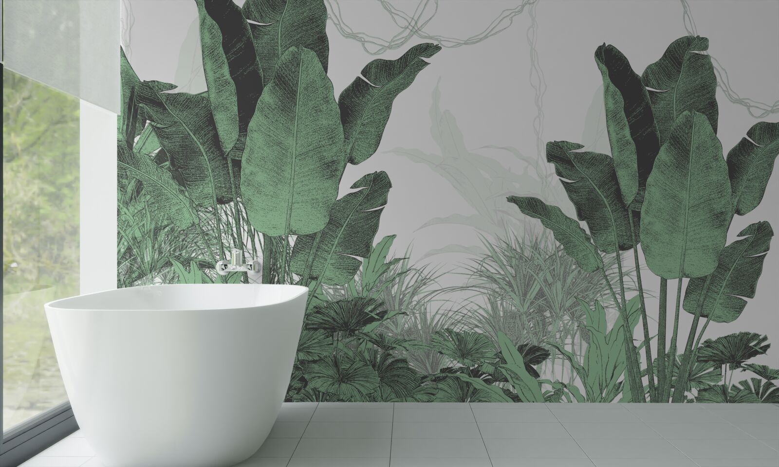 Фотошпалери велике тропічне листя значного розміру