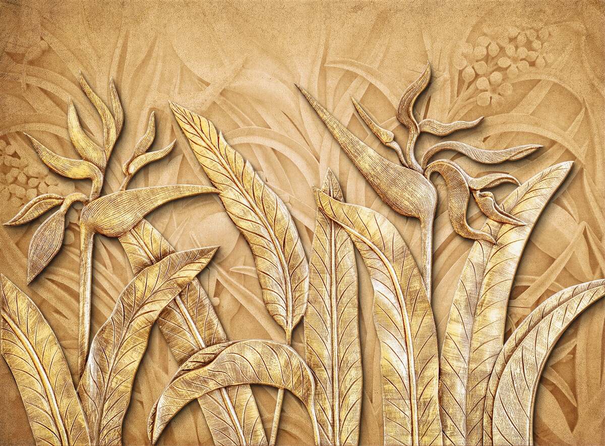 Фотошпалери текстурні візерунки на листі дерев