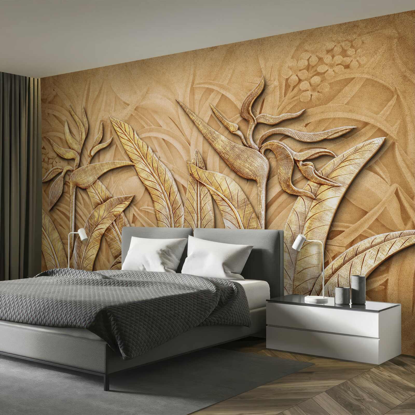 Фотошпалери текстурні візерунки на листі дерев