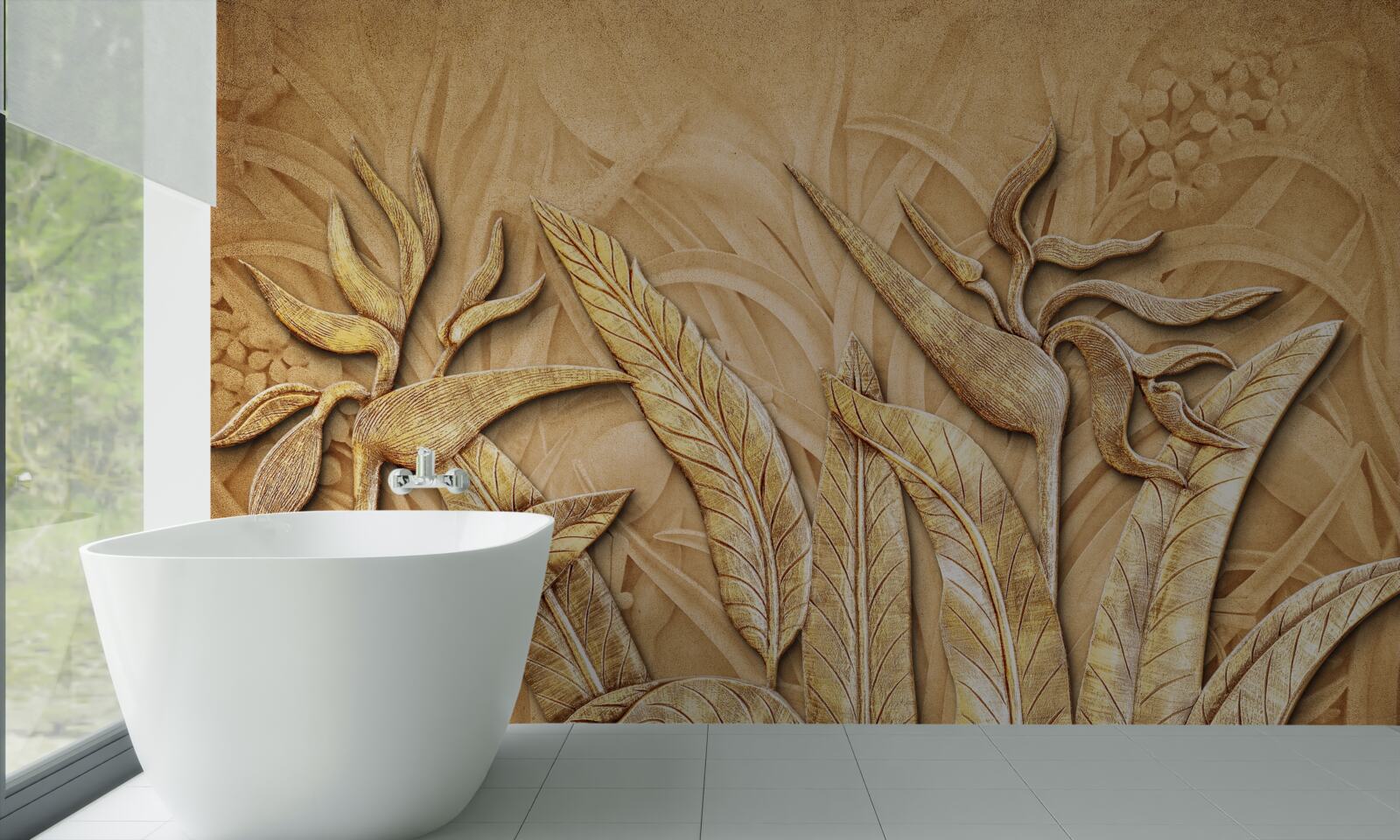 Фотошпалери текстурні візерунки на листі дерев