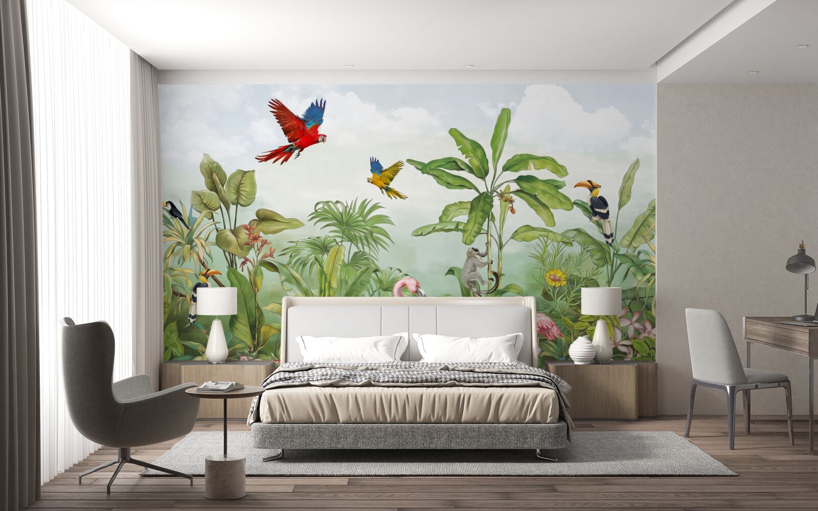 Фотошпалери тварини в задимлених лісах