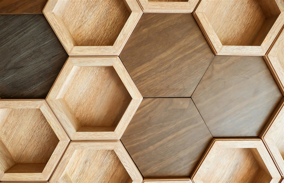 Фотошпалери різнокольорові дерев'яні комірки