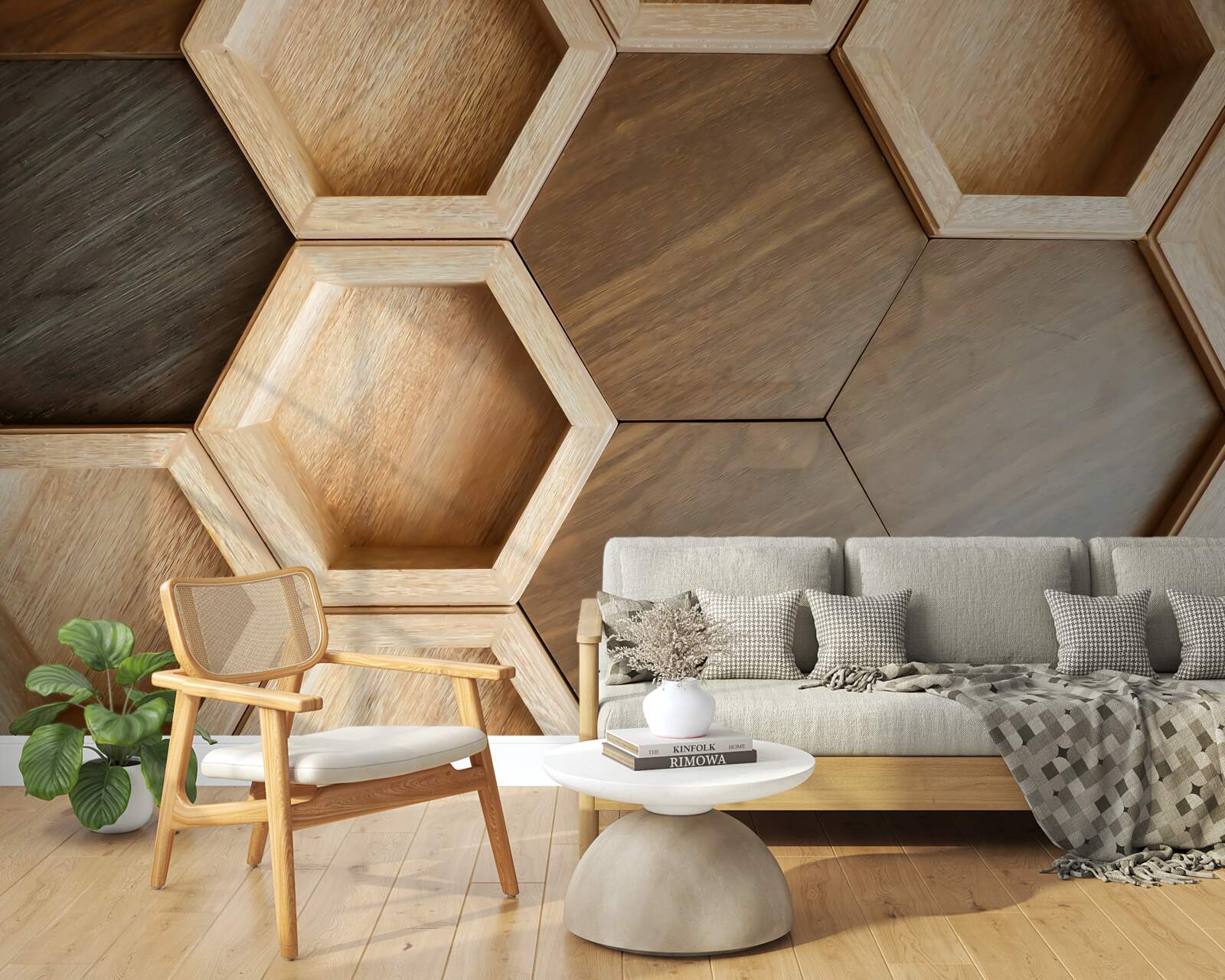 Фотошпалери різнокольорові дерев'яні комірки