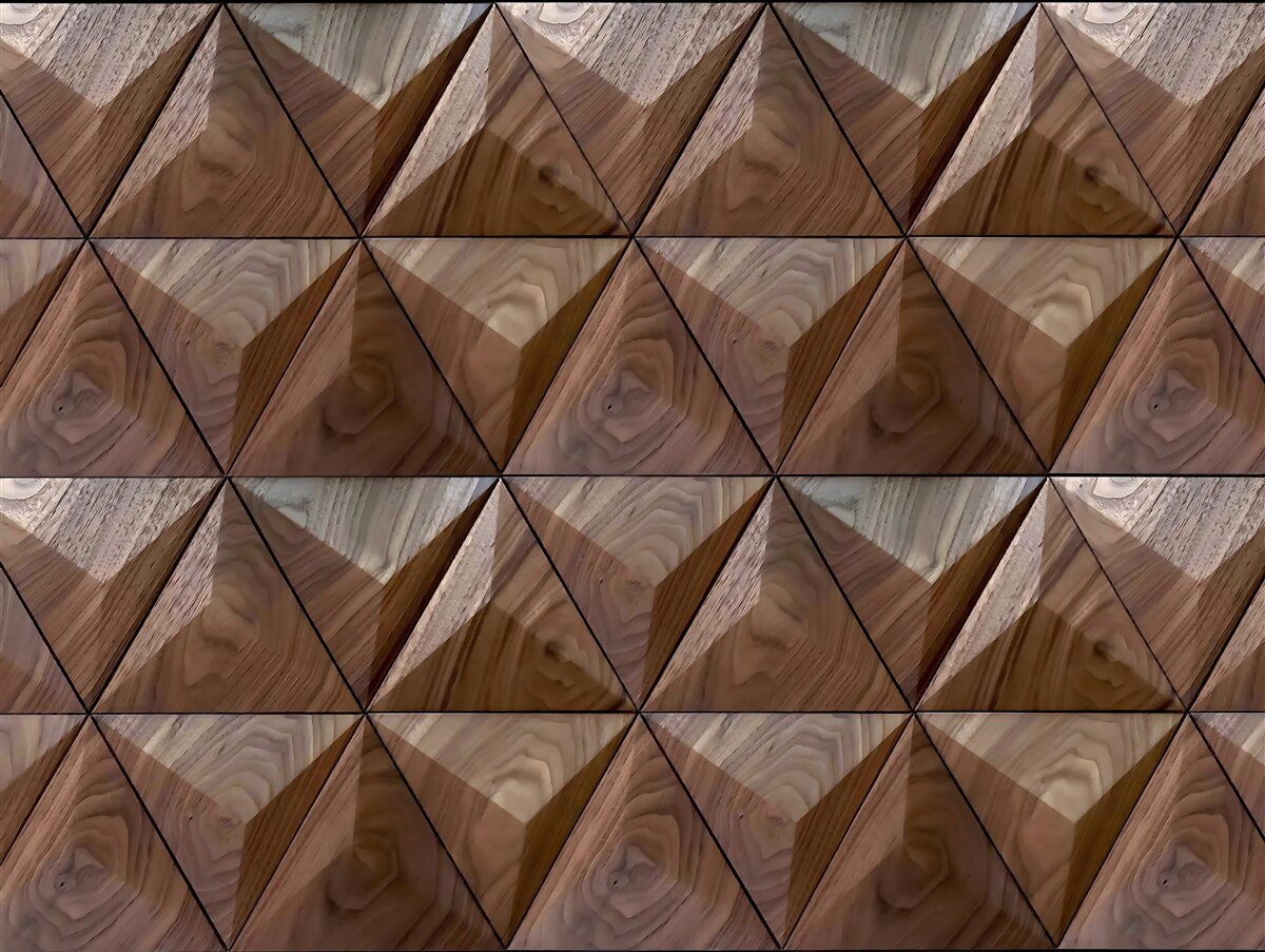 Фотошпалери трикутні форми з текстурою дерева