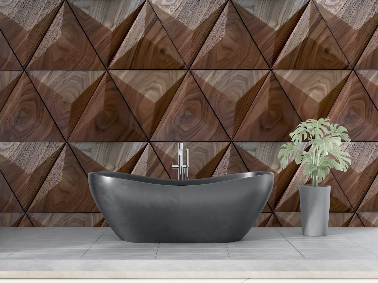 Фотошпалери трикутні форми з текстурою дерева