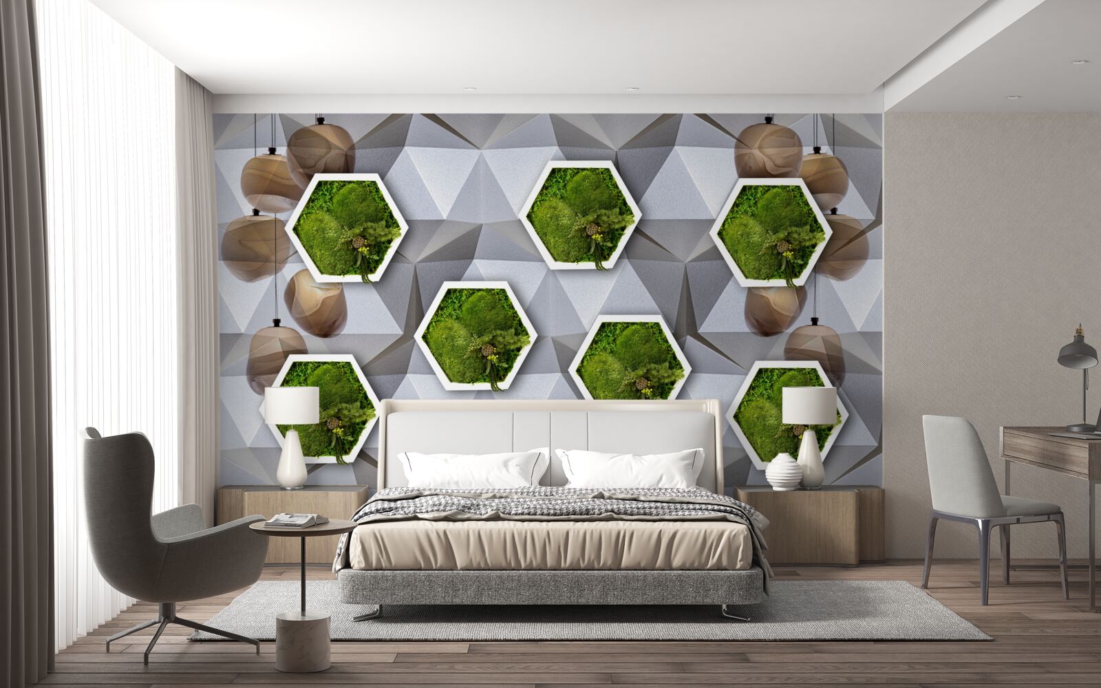 Фотошпалери п'ятикутні рослини