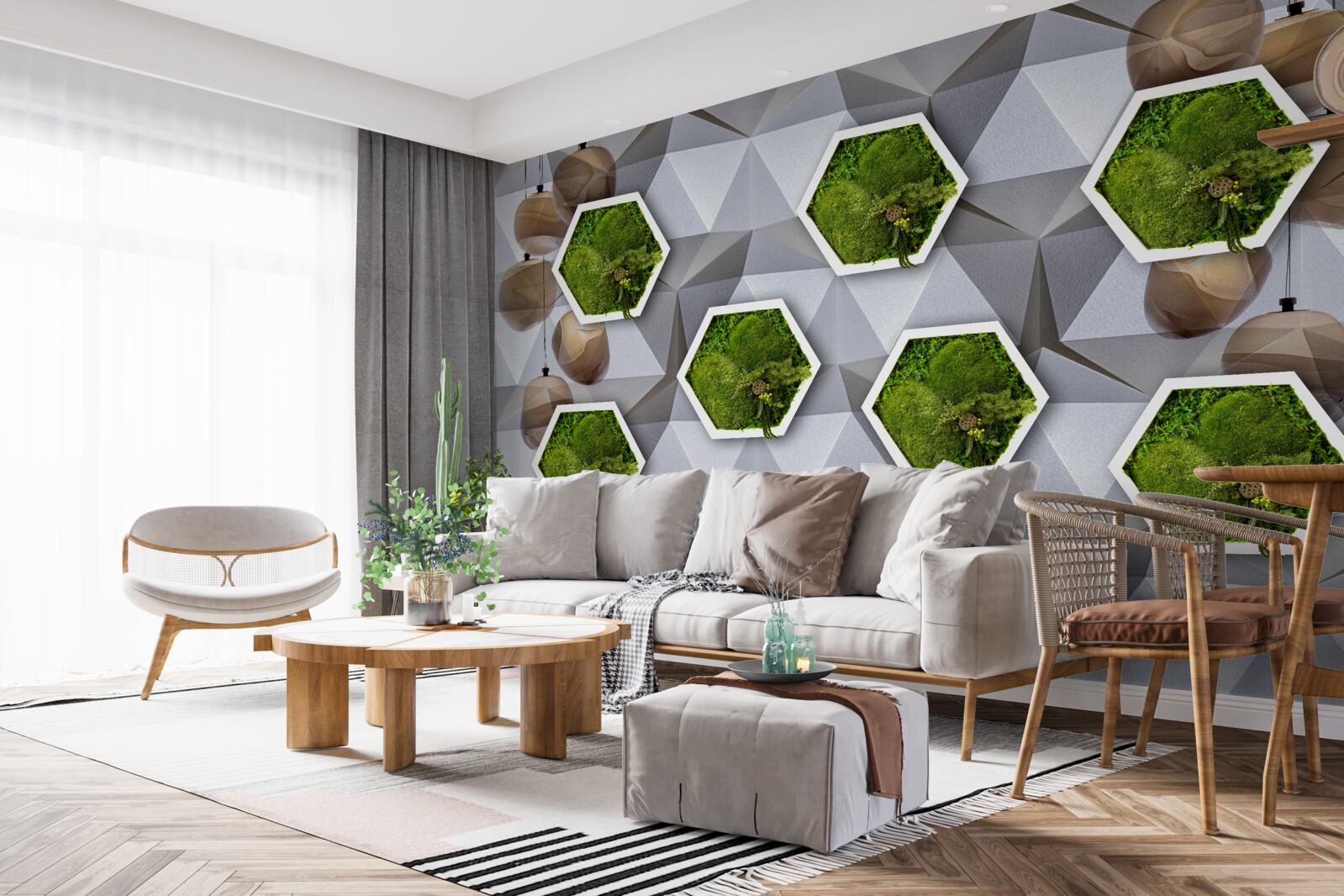 Фотошпалери п'ятикутні рослини