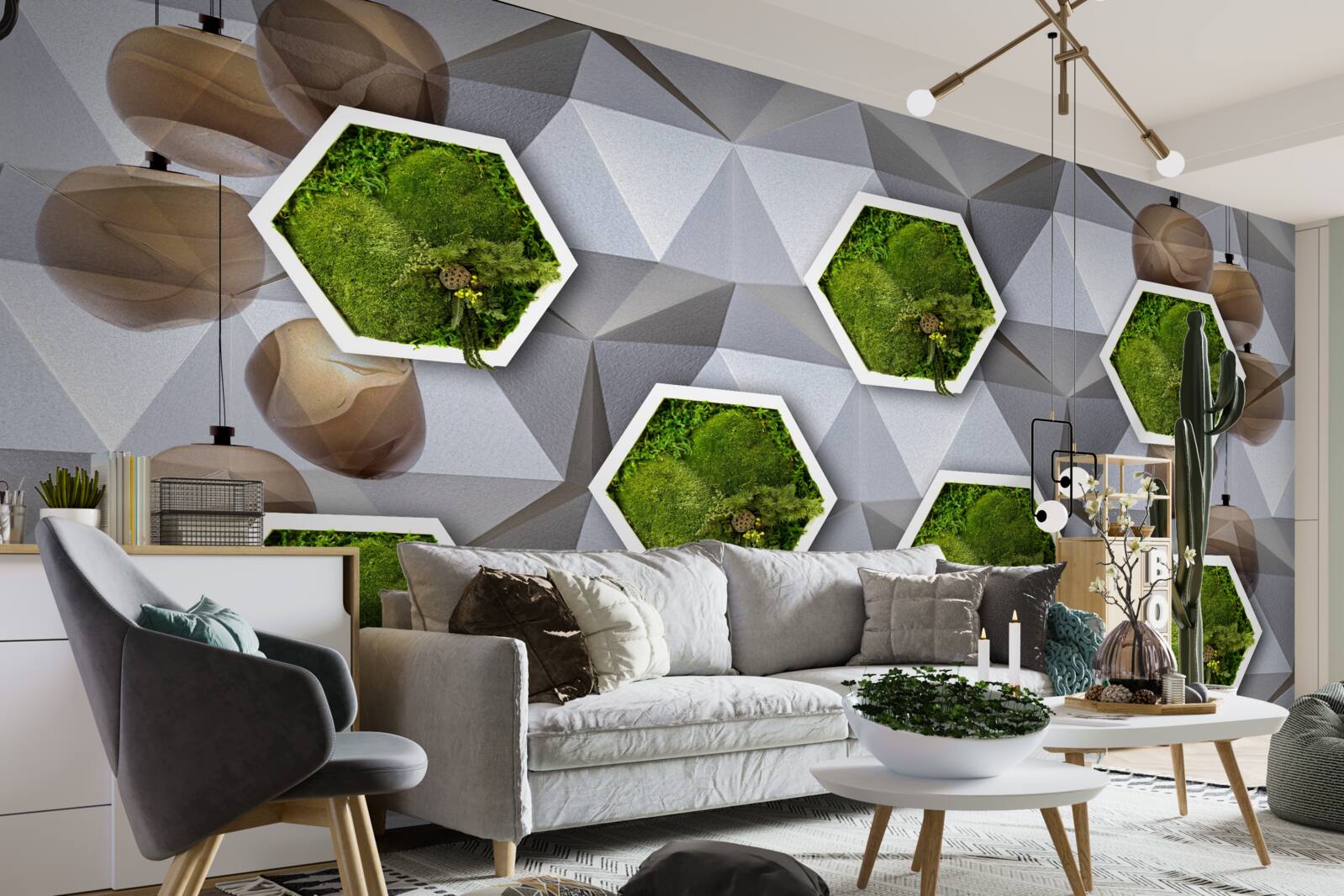 Фотошпалери п'ятикутні рослини