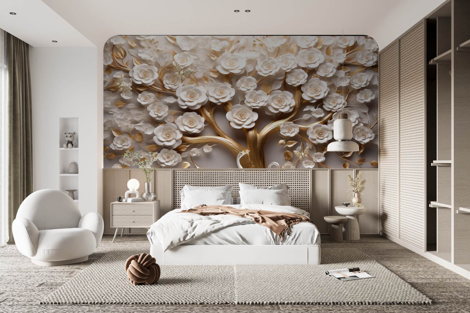 Фотошпалери дерево з густими та рясними квітами