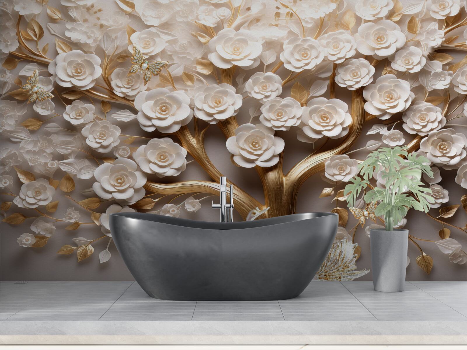 Фотошпалери дерево з густими та рясними квітами