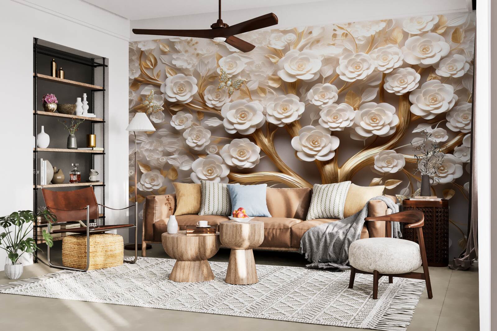 Фотошпалери дерево з густими та рясними квітами