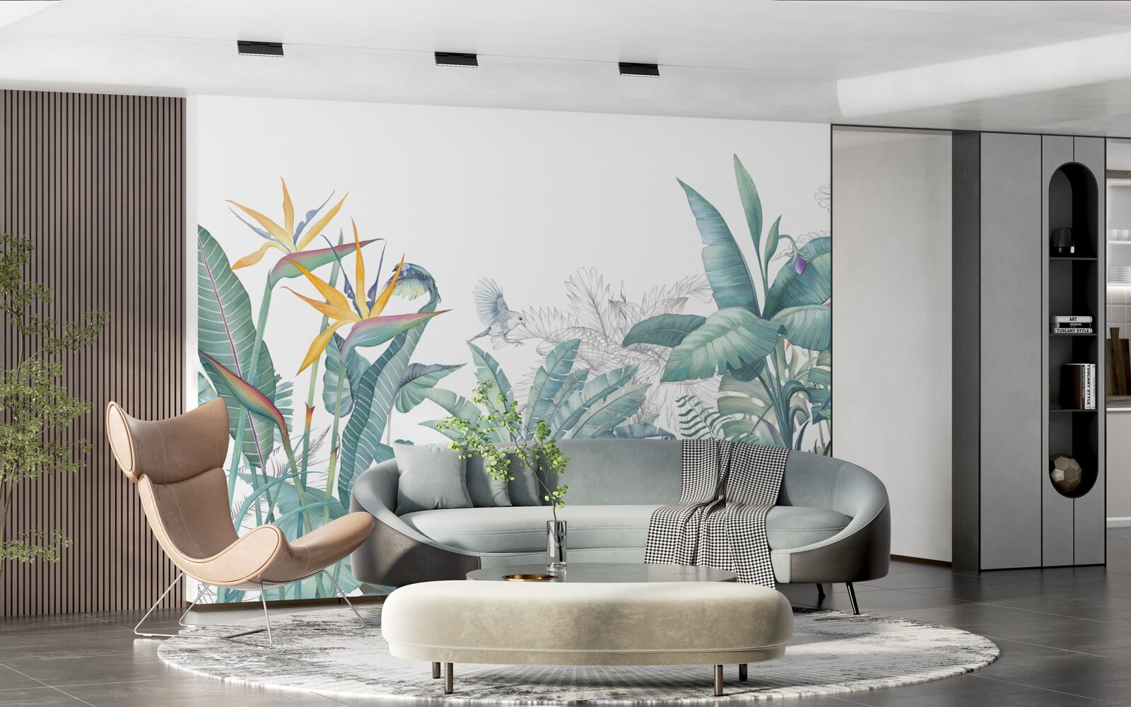 Фотошпалери зелені тропічні рослини