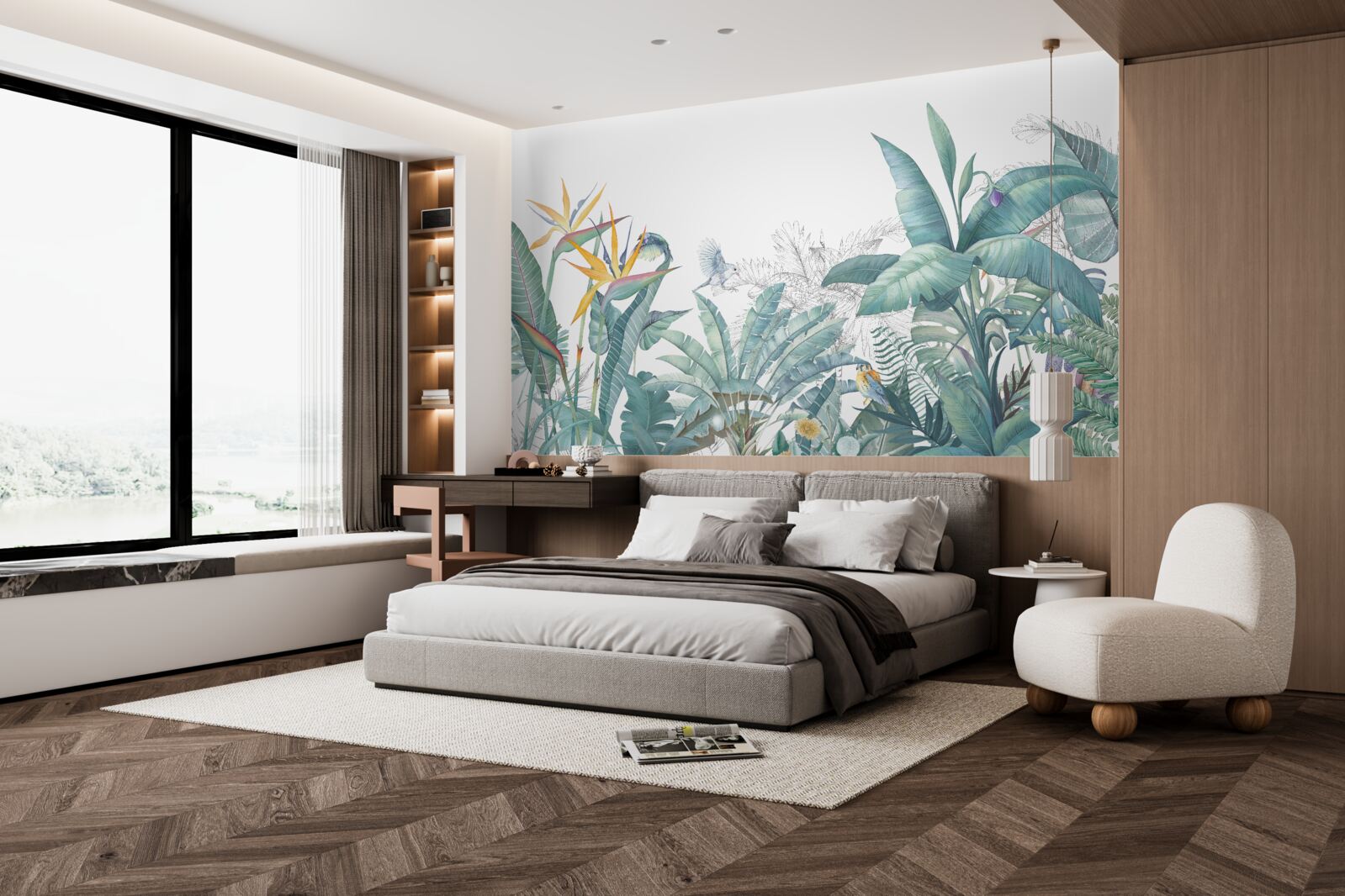 Фотошпалери зелені тропічні рослини