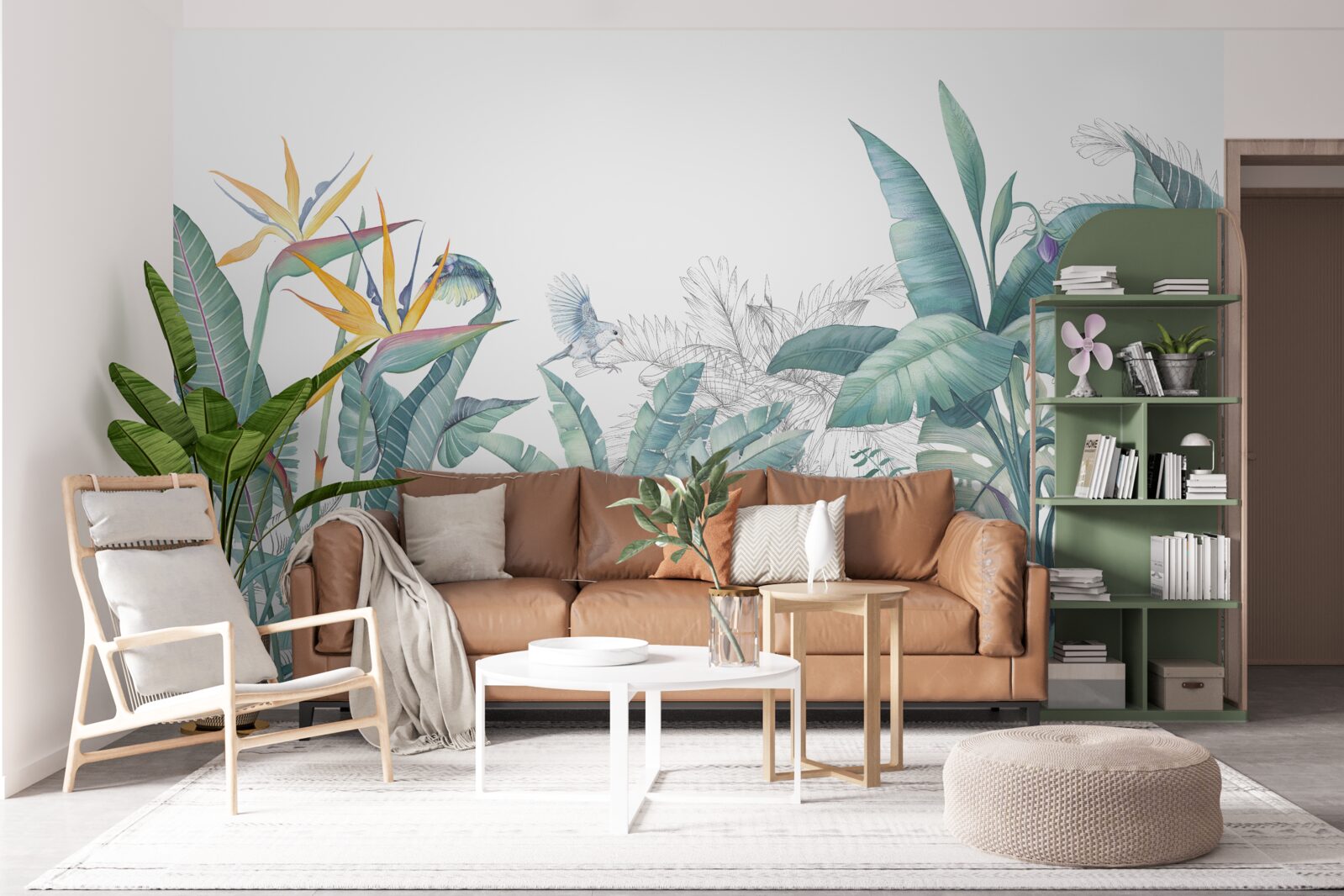 Фотошпалери зелені тропічні рослини