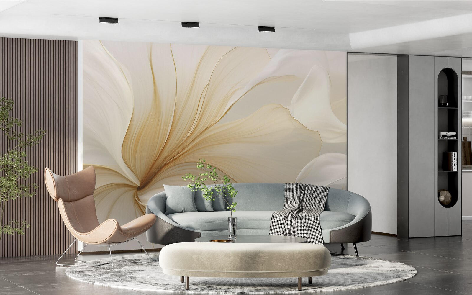 Фотошпалери світлий мармур, прикрашений елегантними візерунками