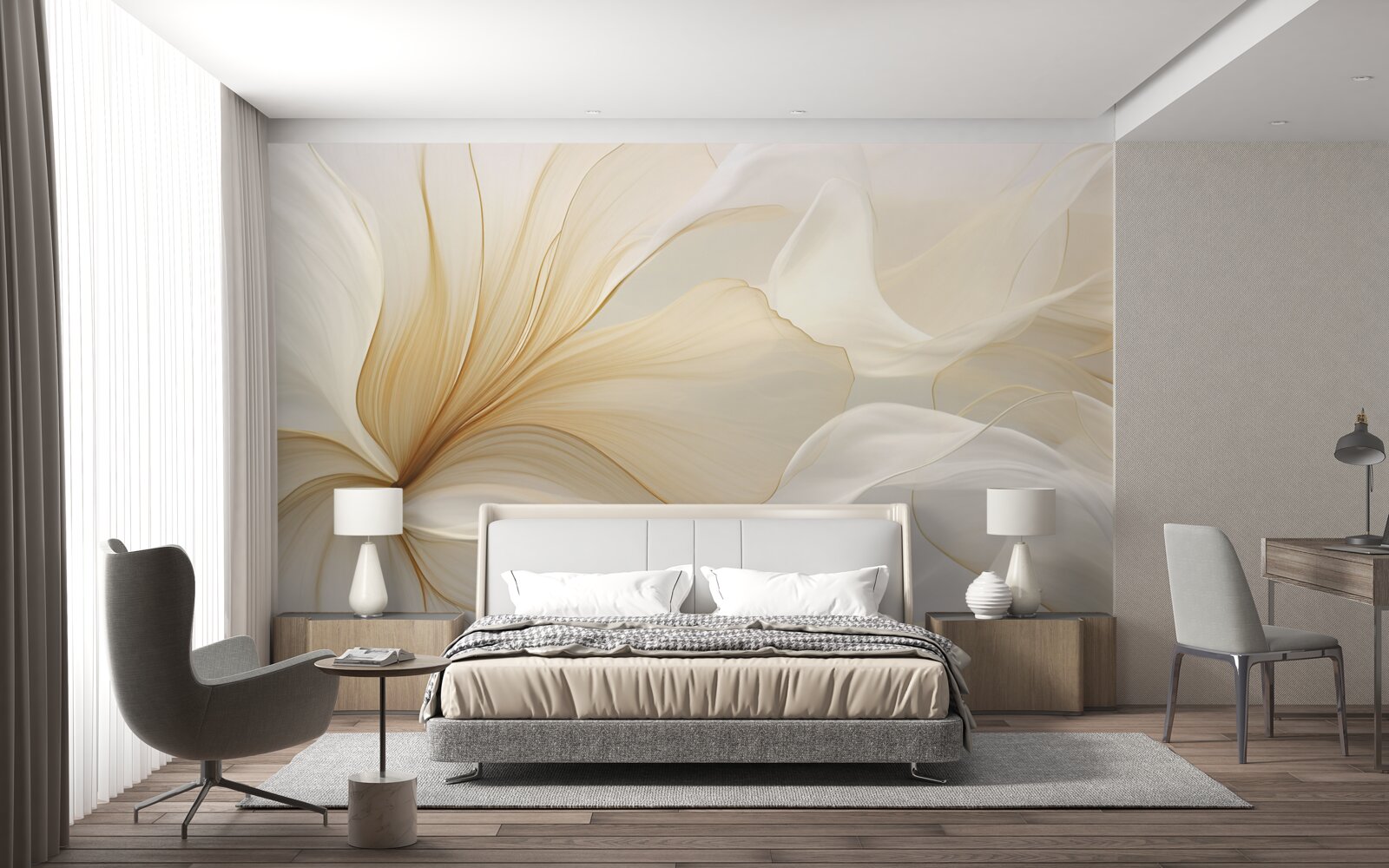 Фотошпалери світлий мармур, прикрашений елегантними візерунками