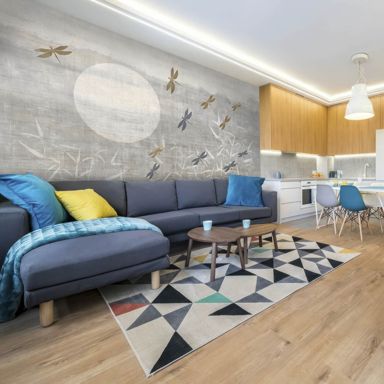 Фотошпалери бабки літають над полем