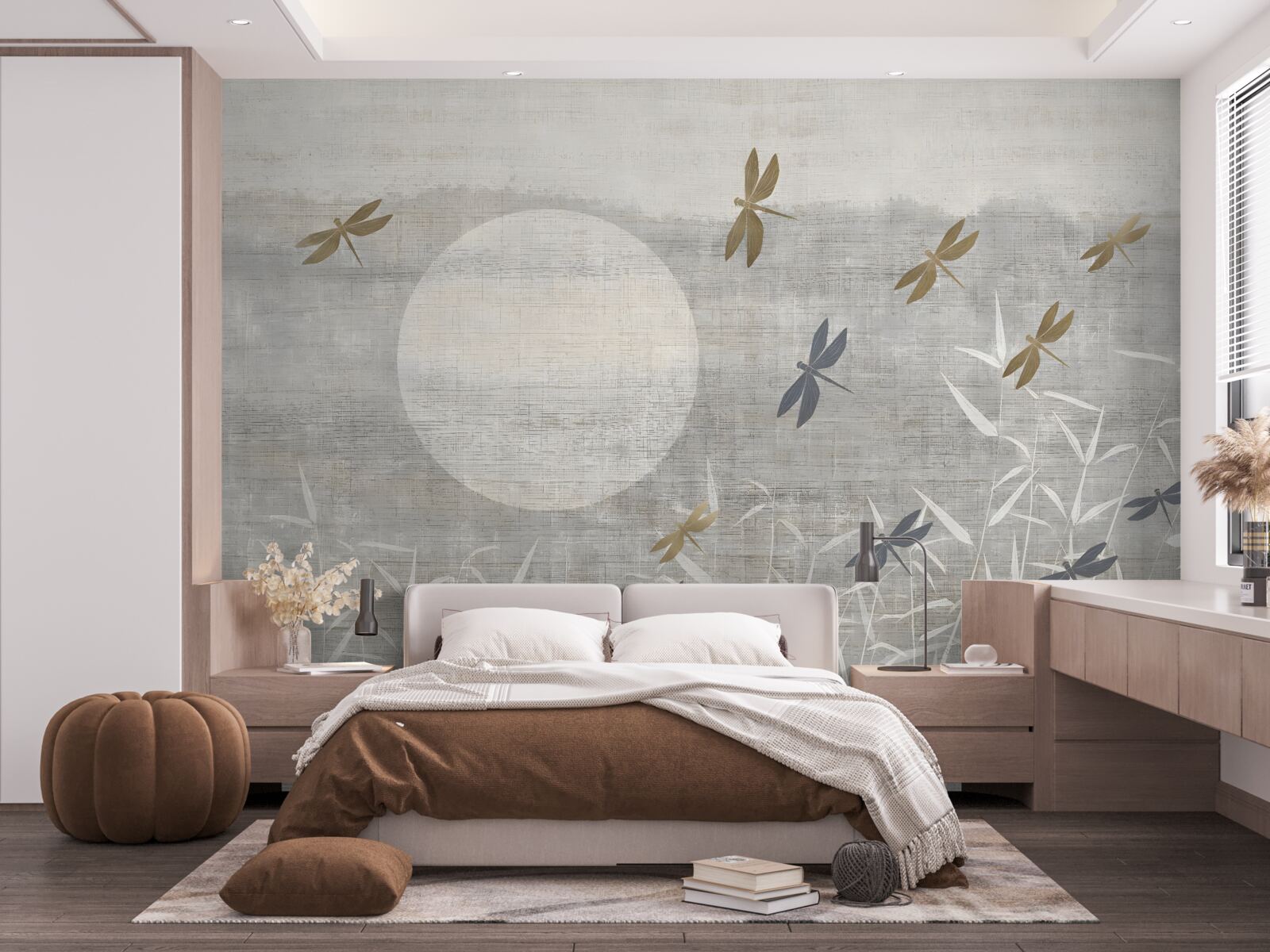 Фотошпалери бабки літають над полем