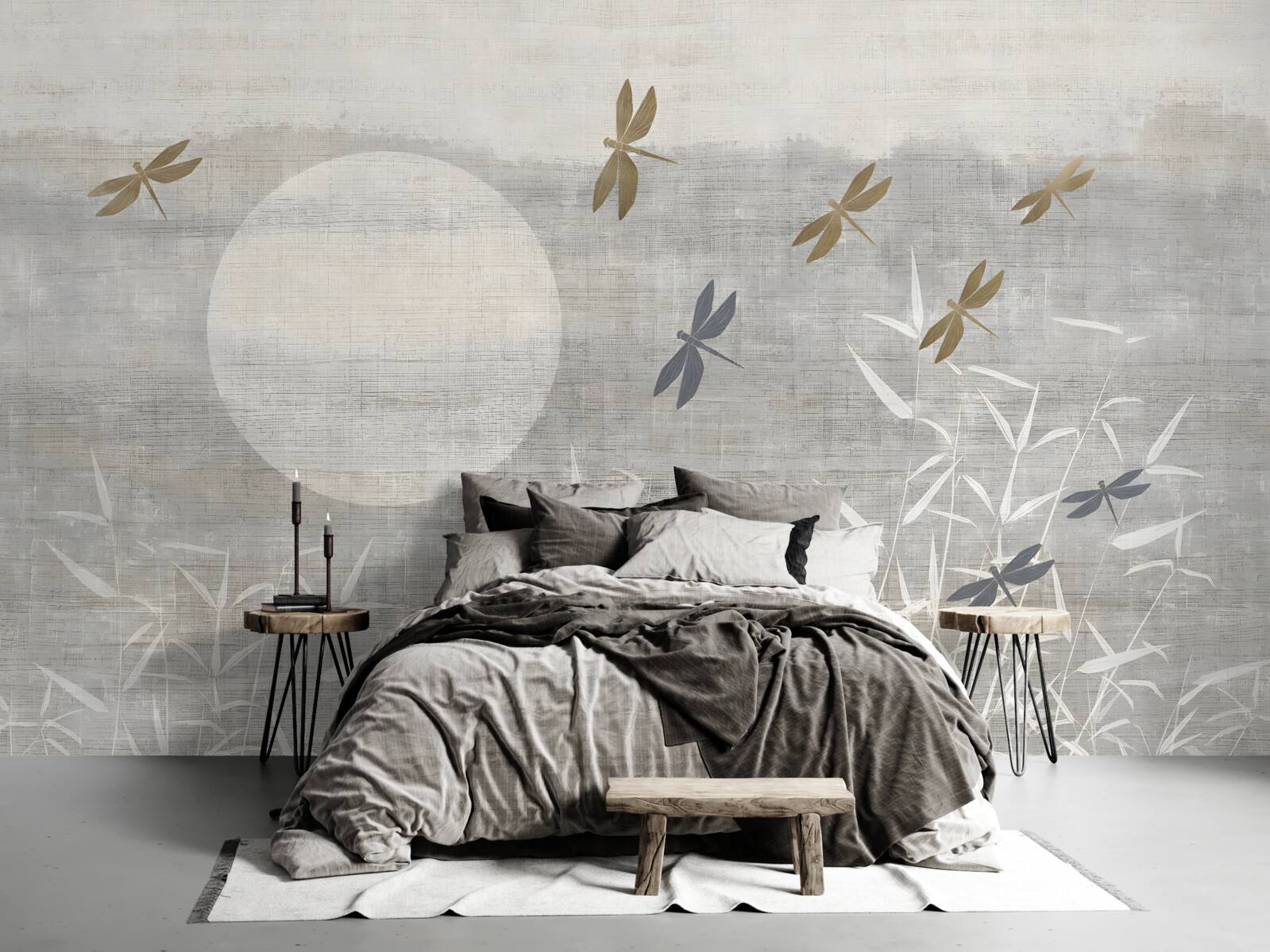 Фотошпалери бабки літають над полем