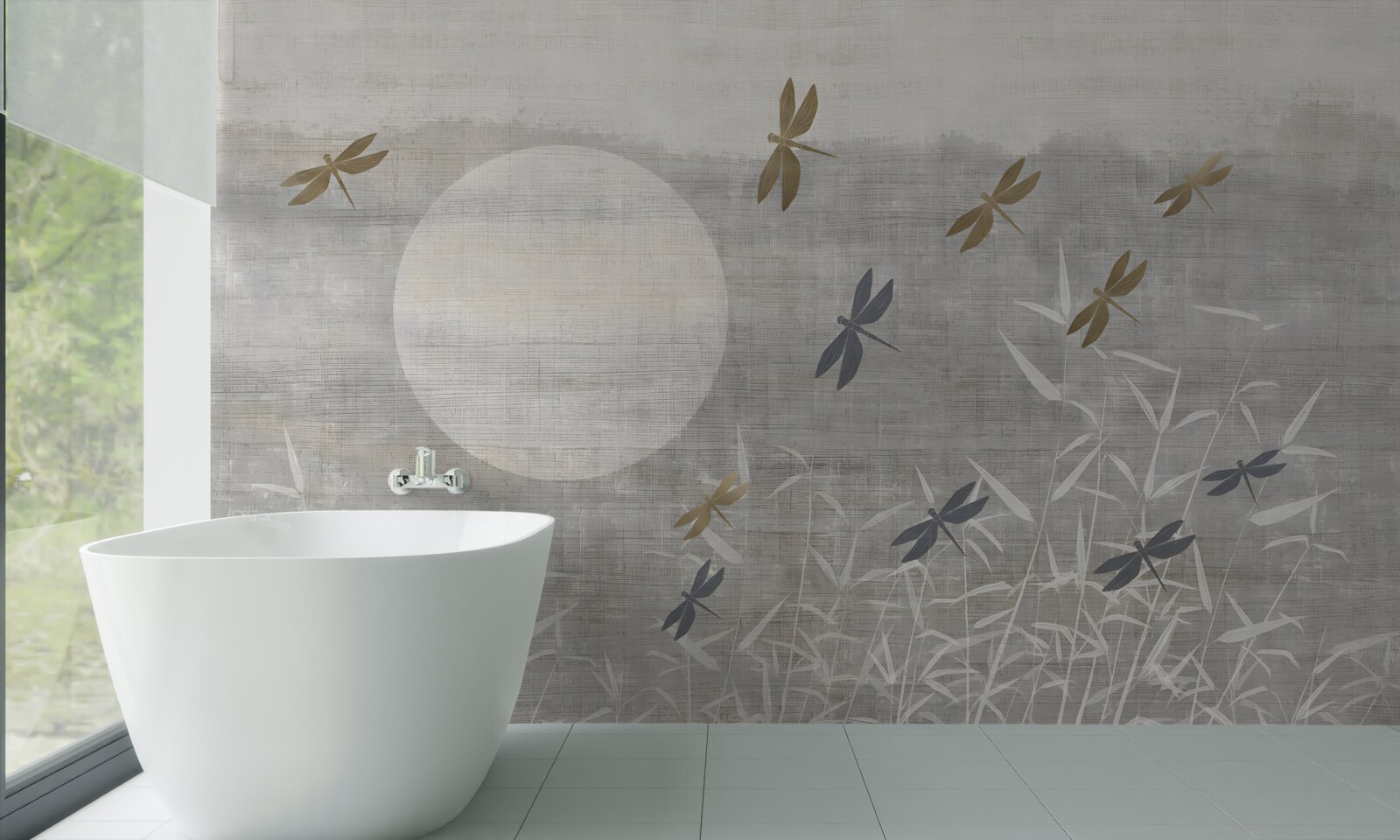 Фотошпалери бабки літають над полем