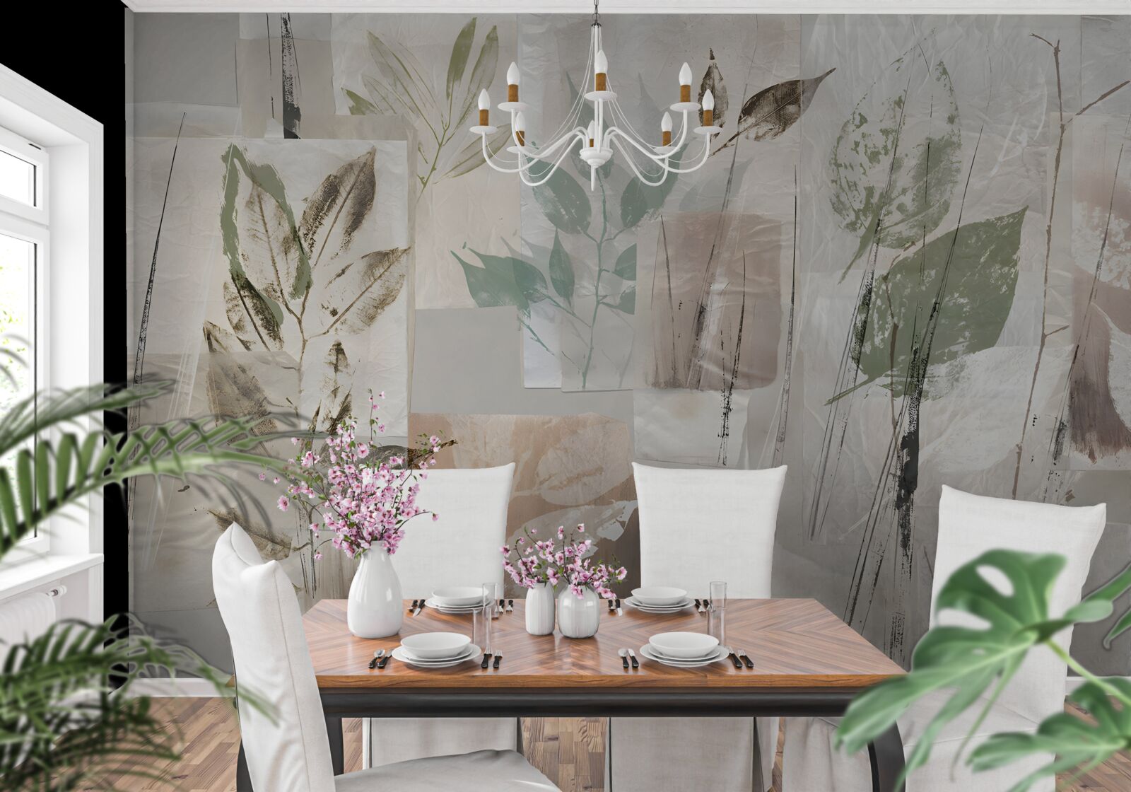 Фотошпалери обриси екзотичної флори