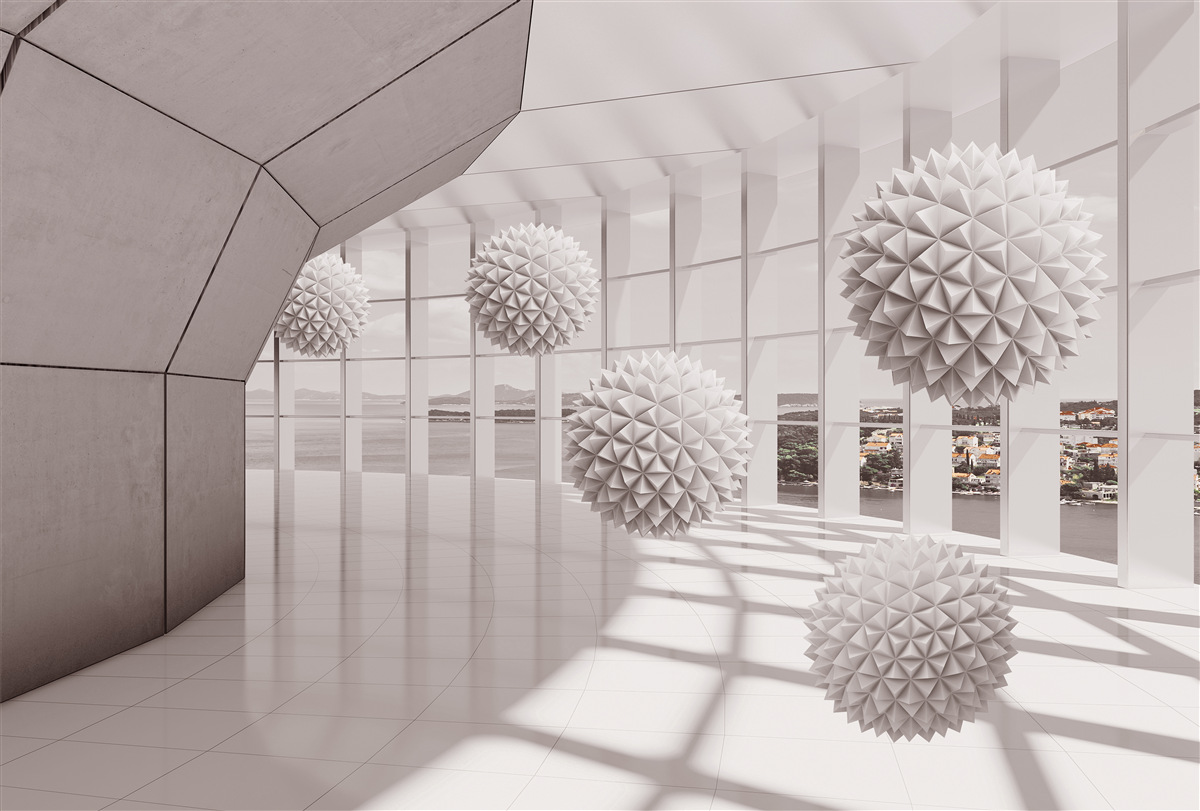 Фотошпалери гострі кулі з шипами в тунелі