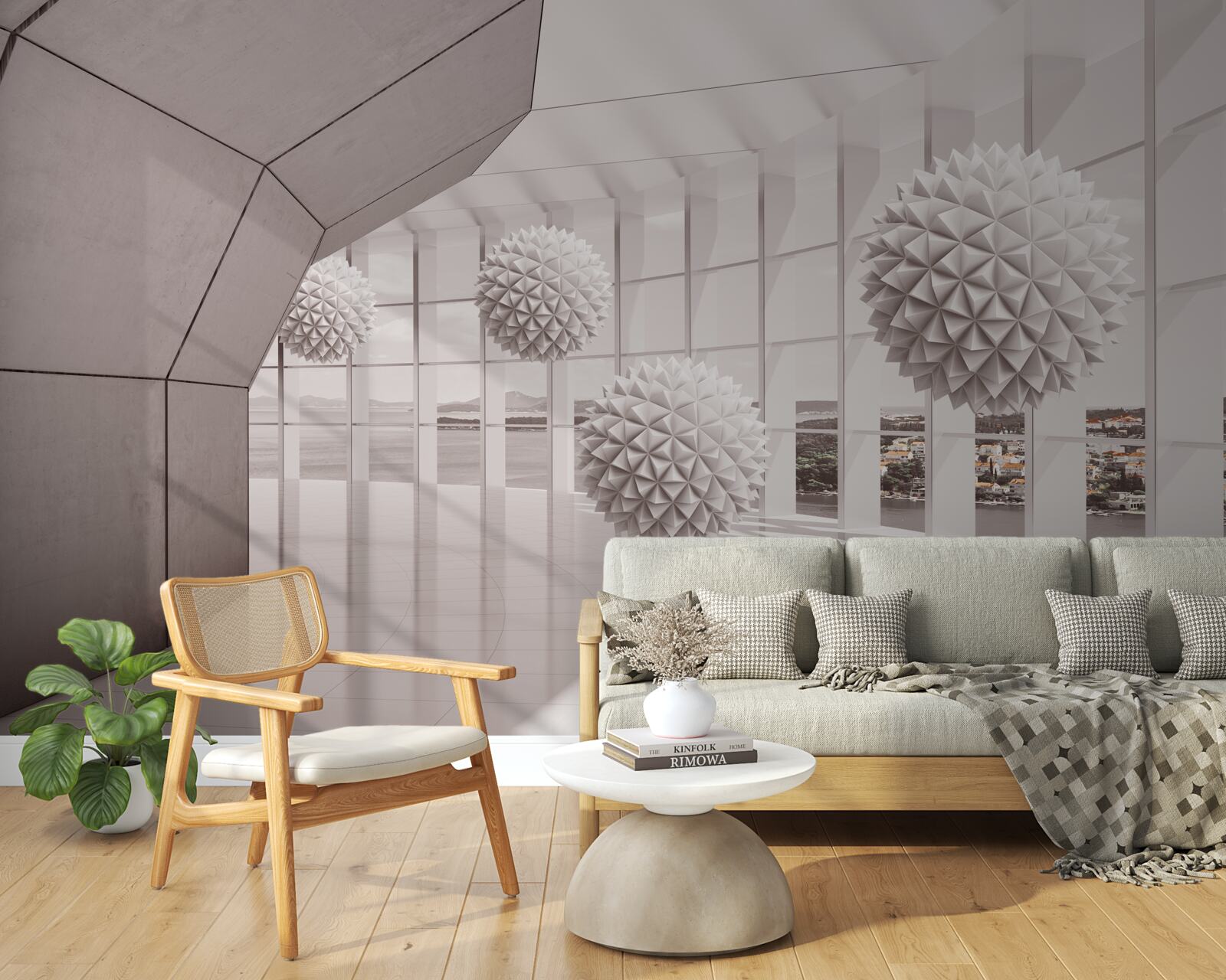 Фотошпалери гострі кулі з шипами в тунелі