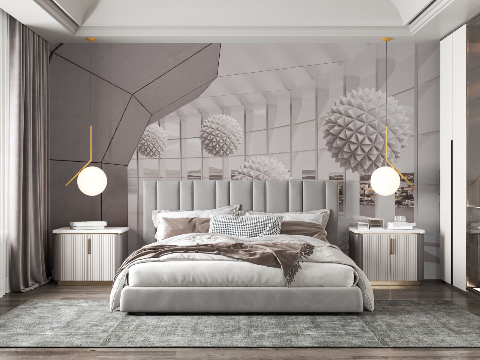 Фотошпалери гострі кулі з шипами в тунелі