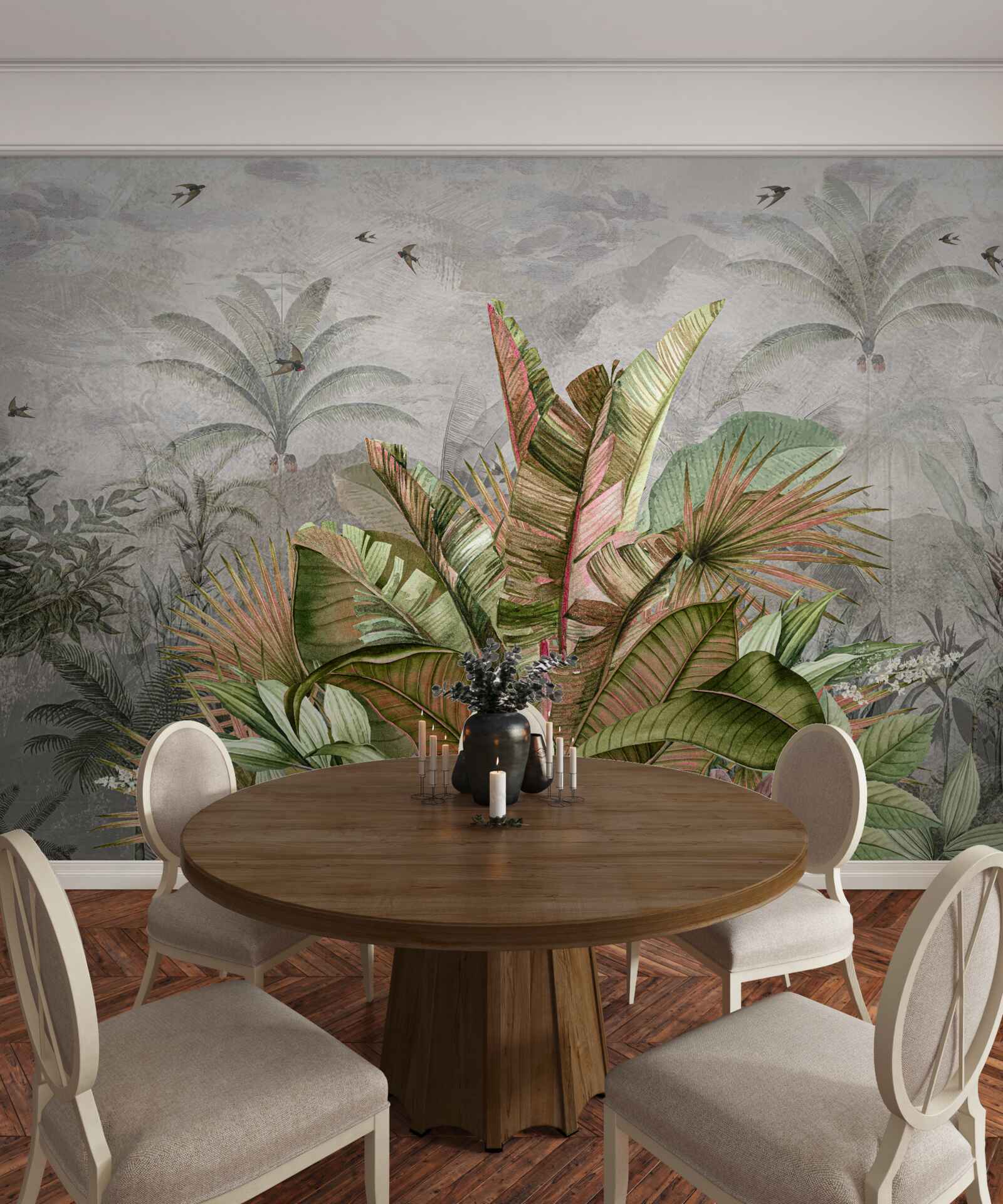 Фотошпалери туманна композиція з папоротей